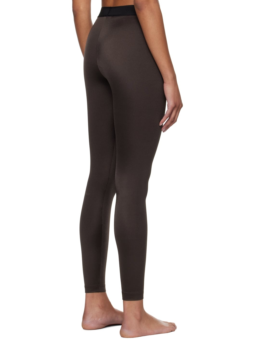 Brown Lustrous Signature Leggings - 3