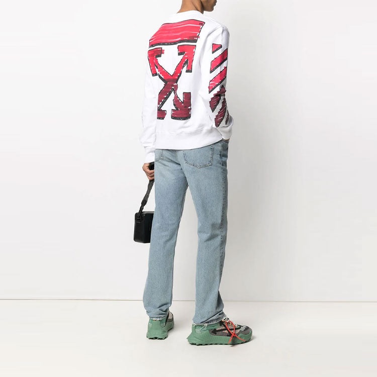 Off-White Men's SS21 Marker Arrows Crew Neck White OMBA025R21FLE0040125 - 4