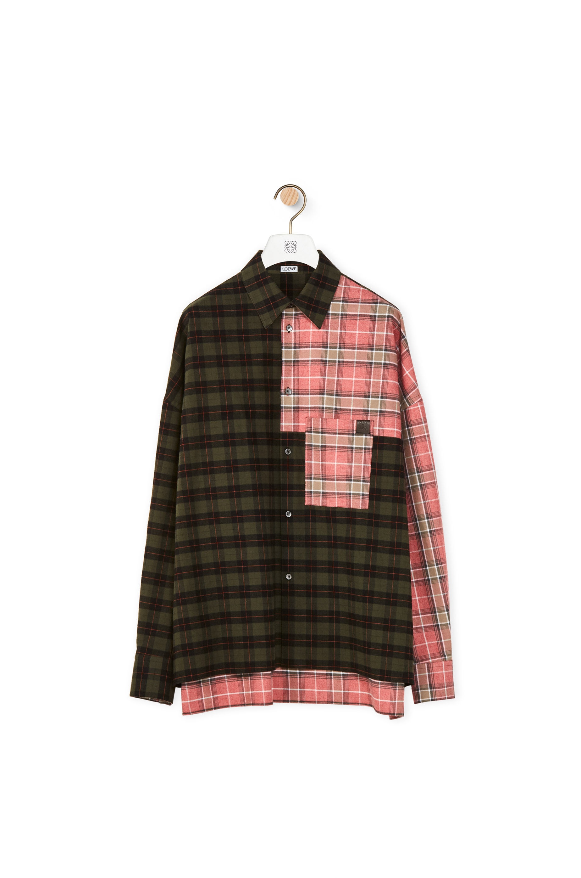 Patchwork oversize shirt in cotton - 1