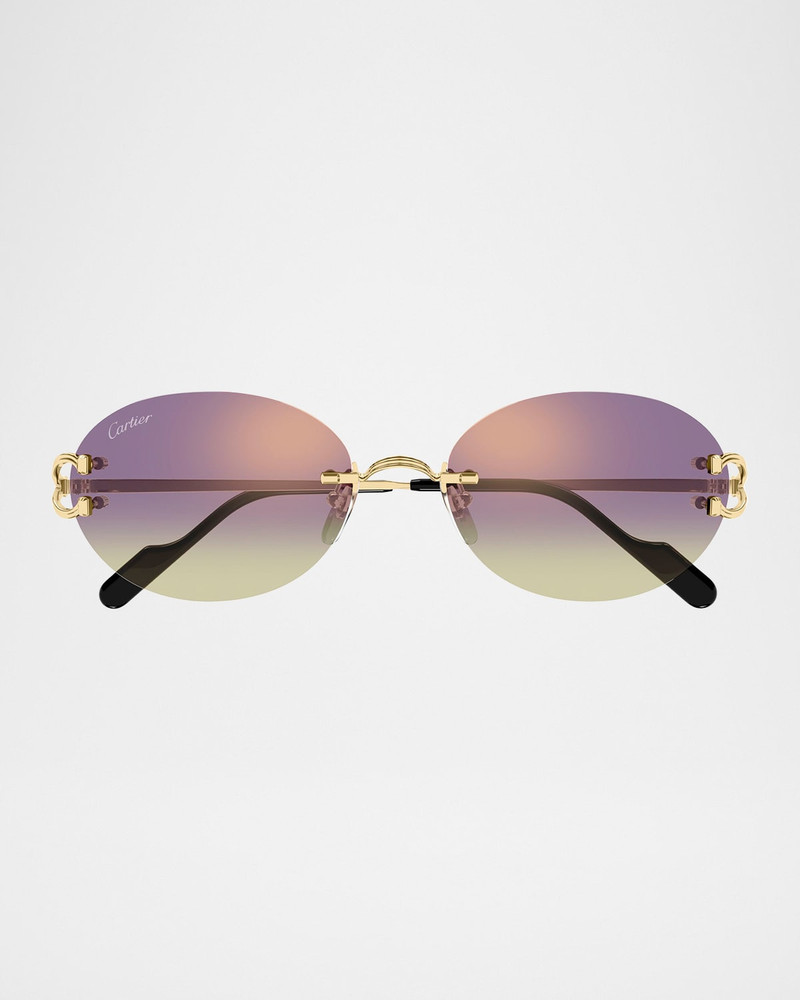 Classic C Motif Rimless Round Metal Sunglasses 1