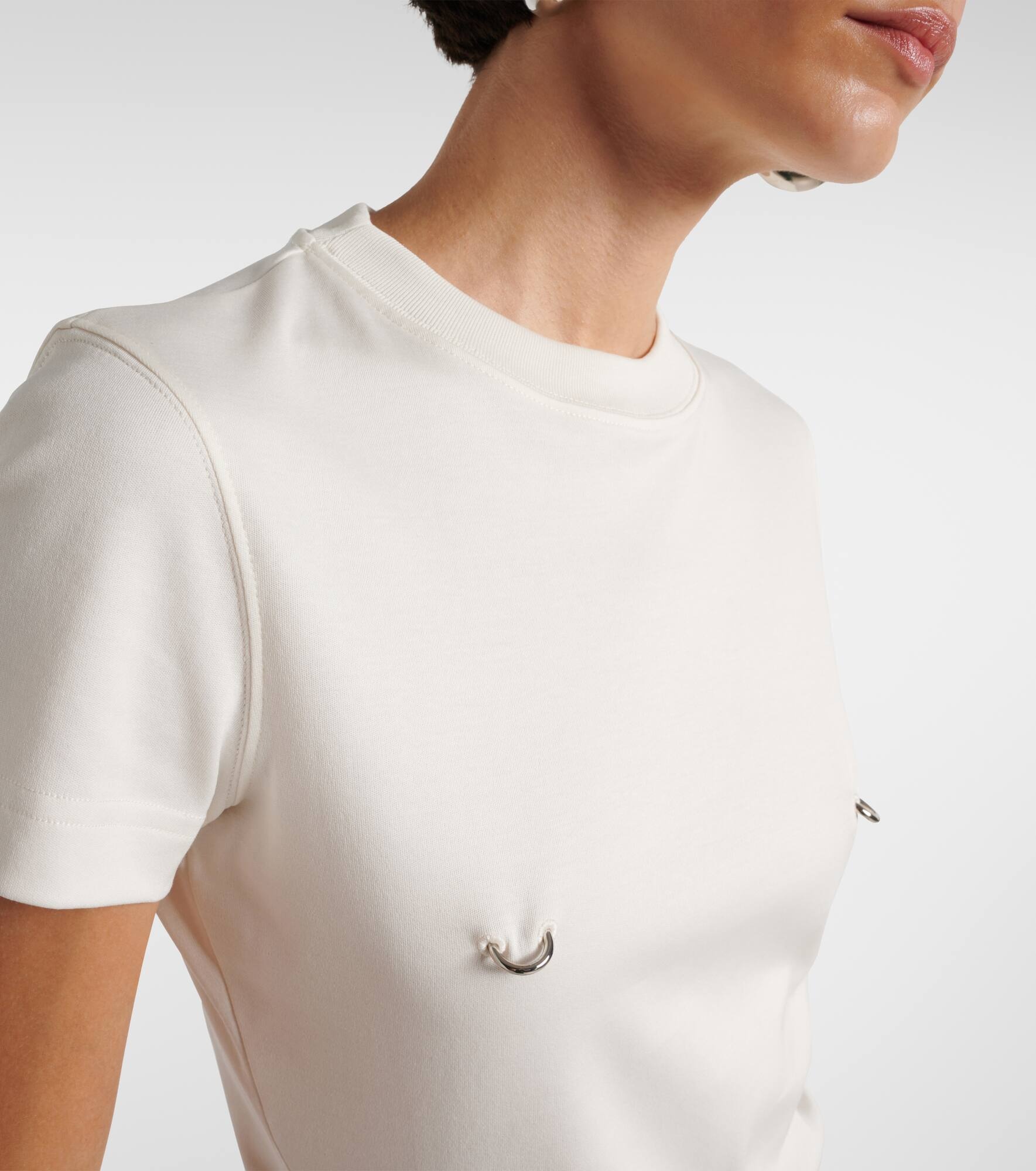 Embellished cotton jersey crop top - 5
