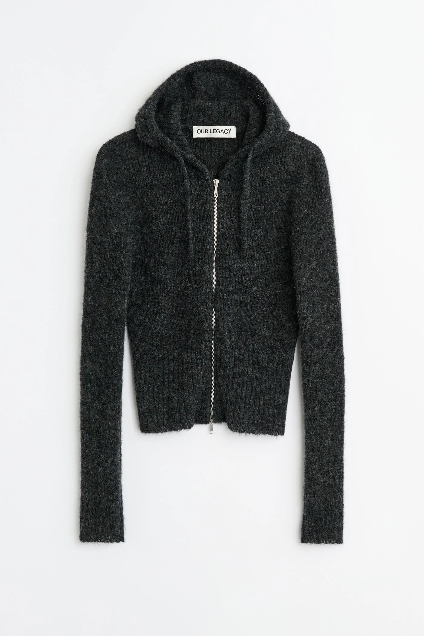 Compact Hood Charcoal Melange Fuzzy Alpaca - 1