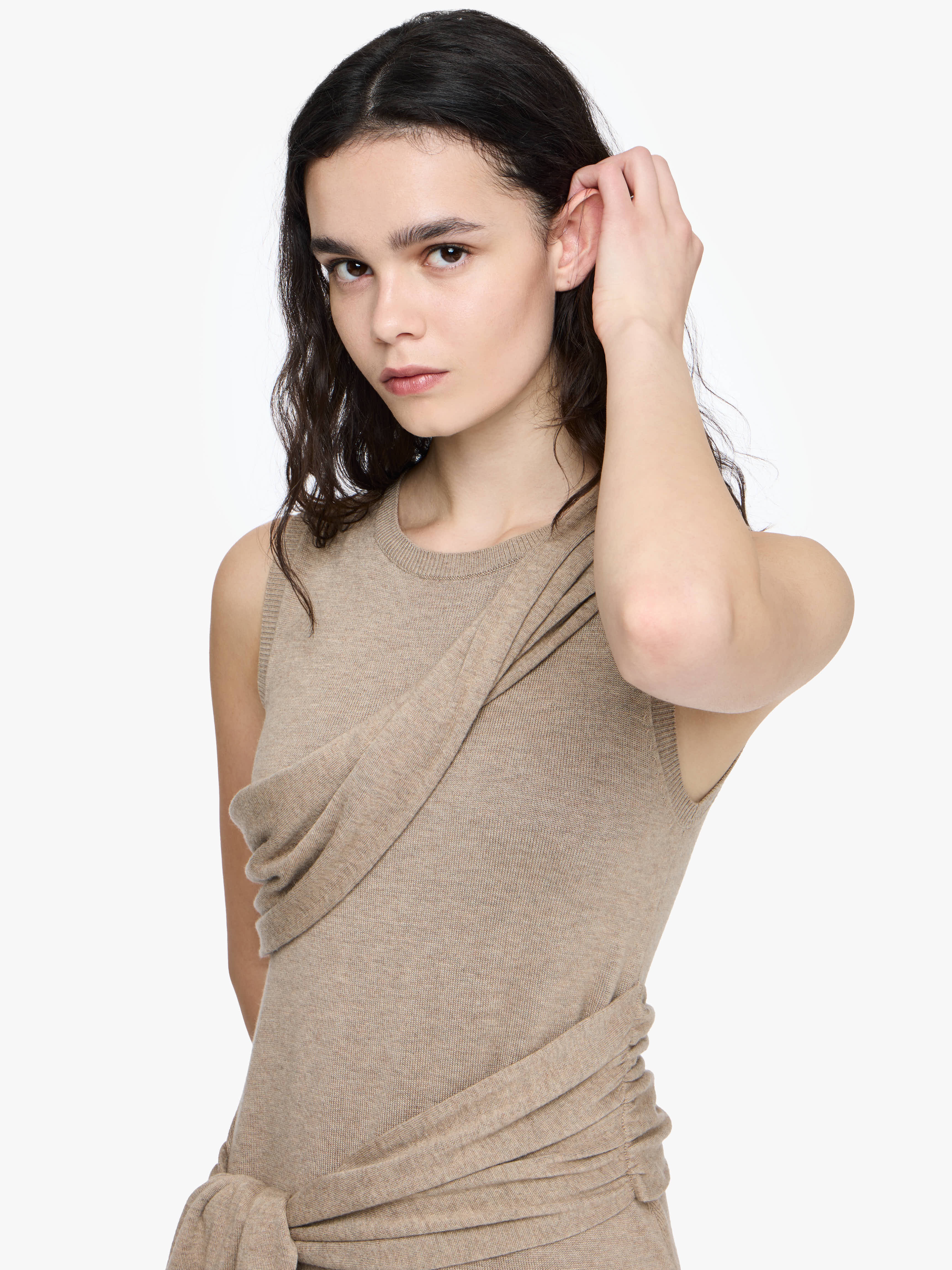 TIE DETAIL SLEEVELESS DRESS - 5