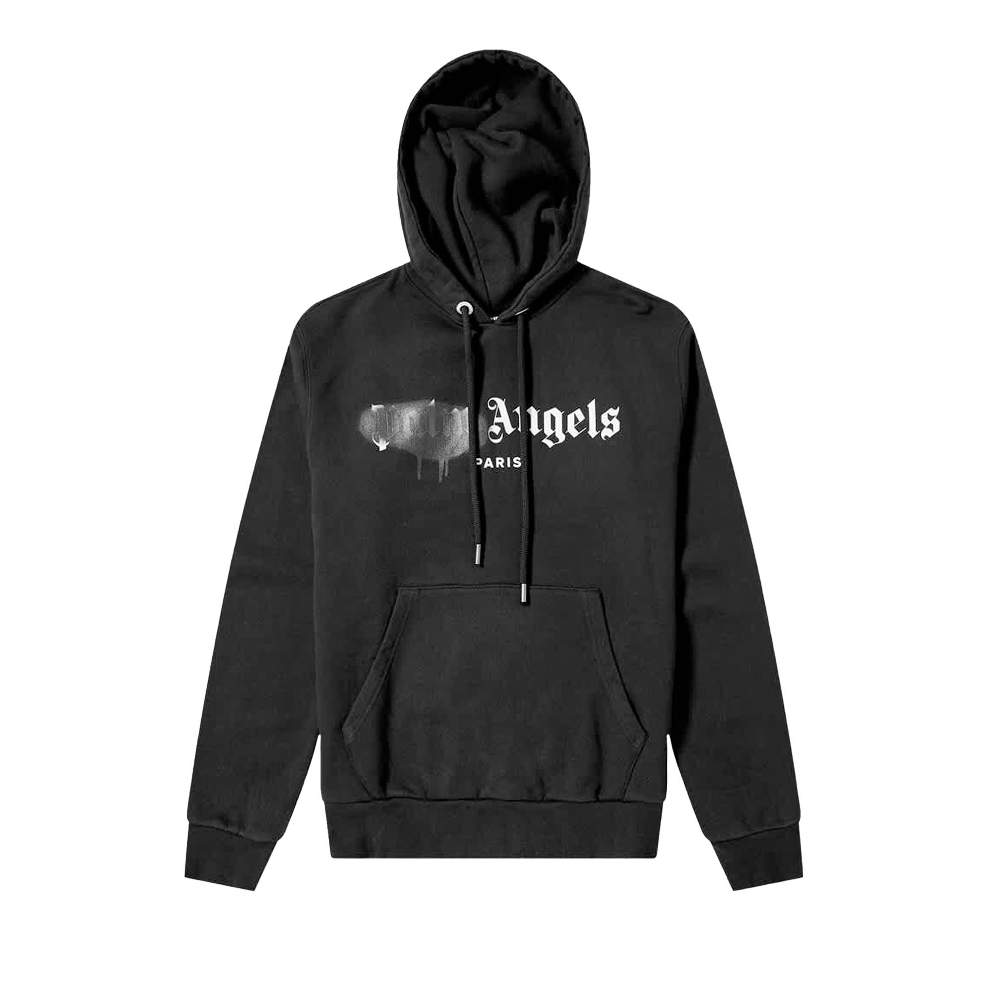 Palm Angels Paris Sprayed Hoodie 'Black' - 1