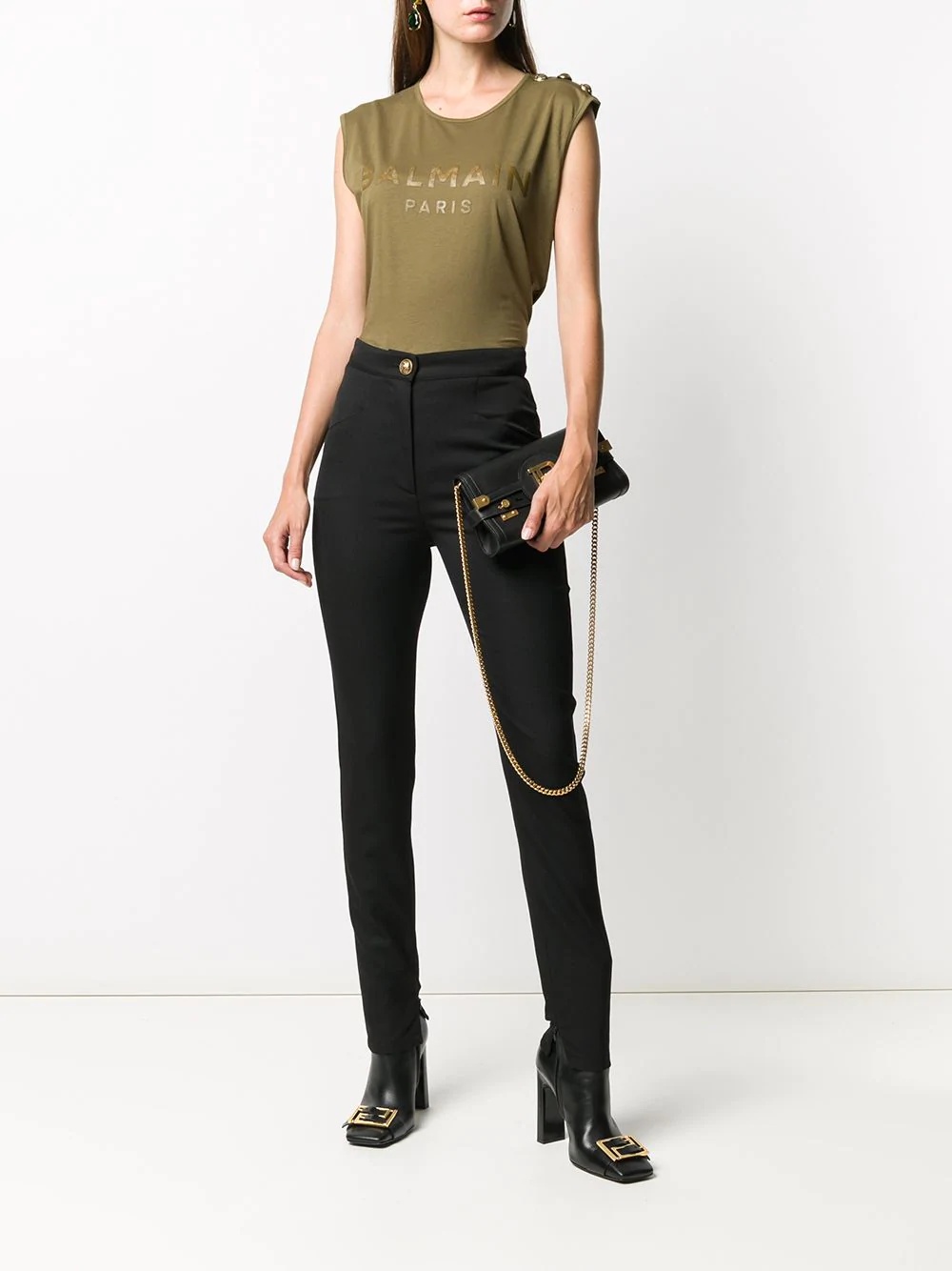 high-waisted skinny fit trousers - 2