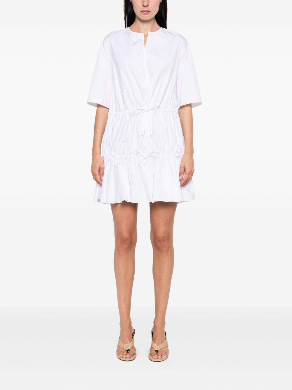 drawstring ruffled dress - 2