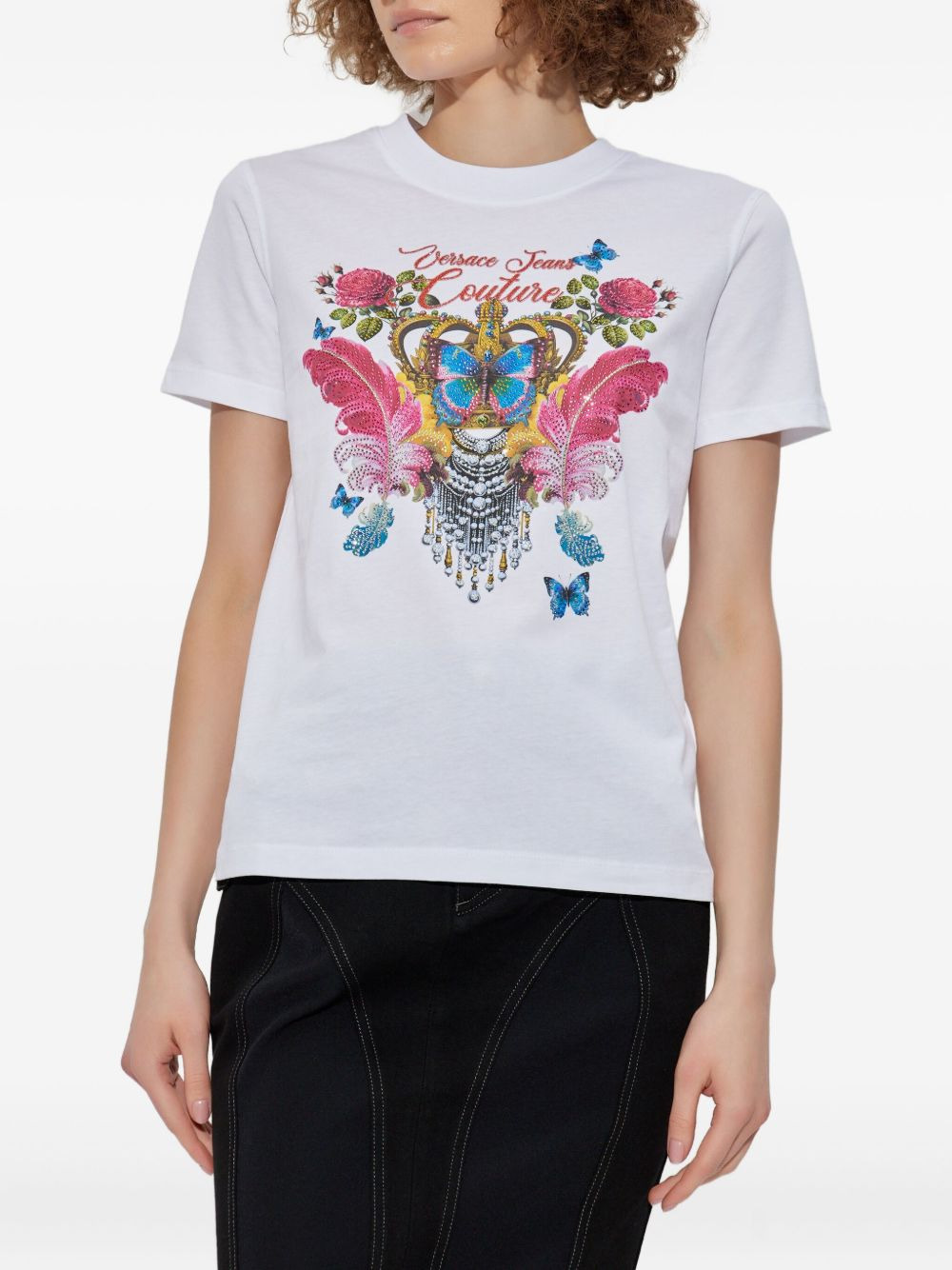 butterfly crown-print T-shirt - 3