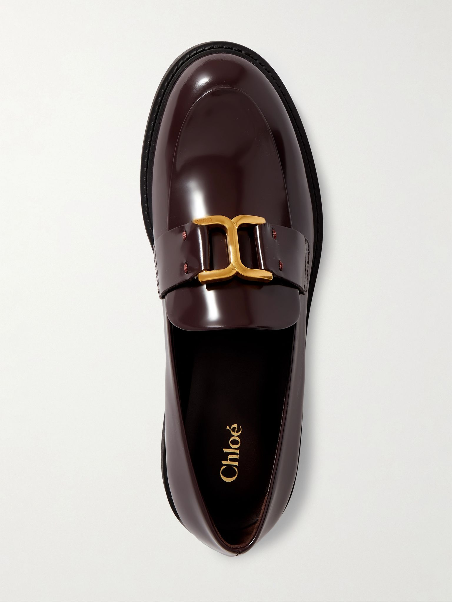 Marcie embellished leather loafers Burgundy - 5