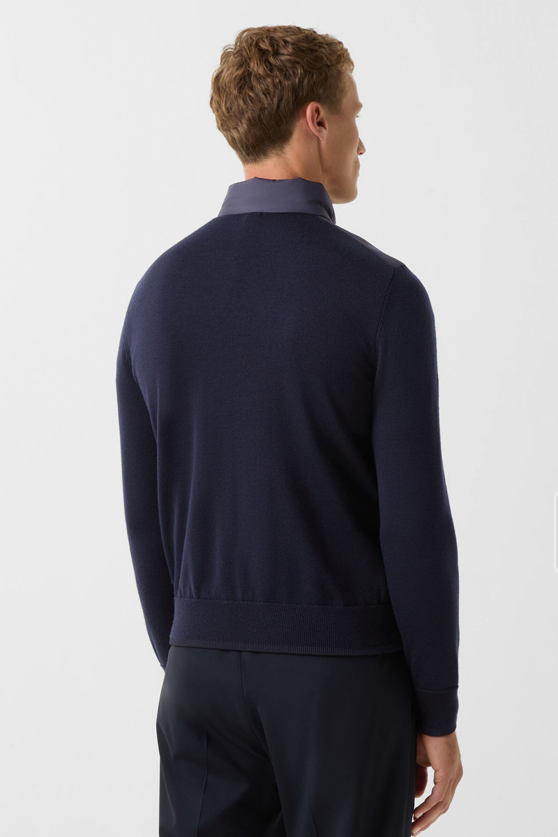 Zisco hybrid knit jacket in Navy blue 3