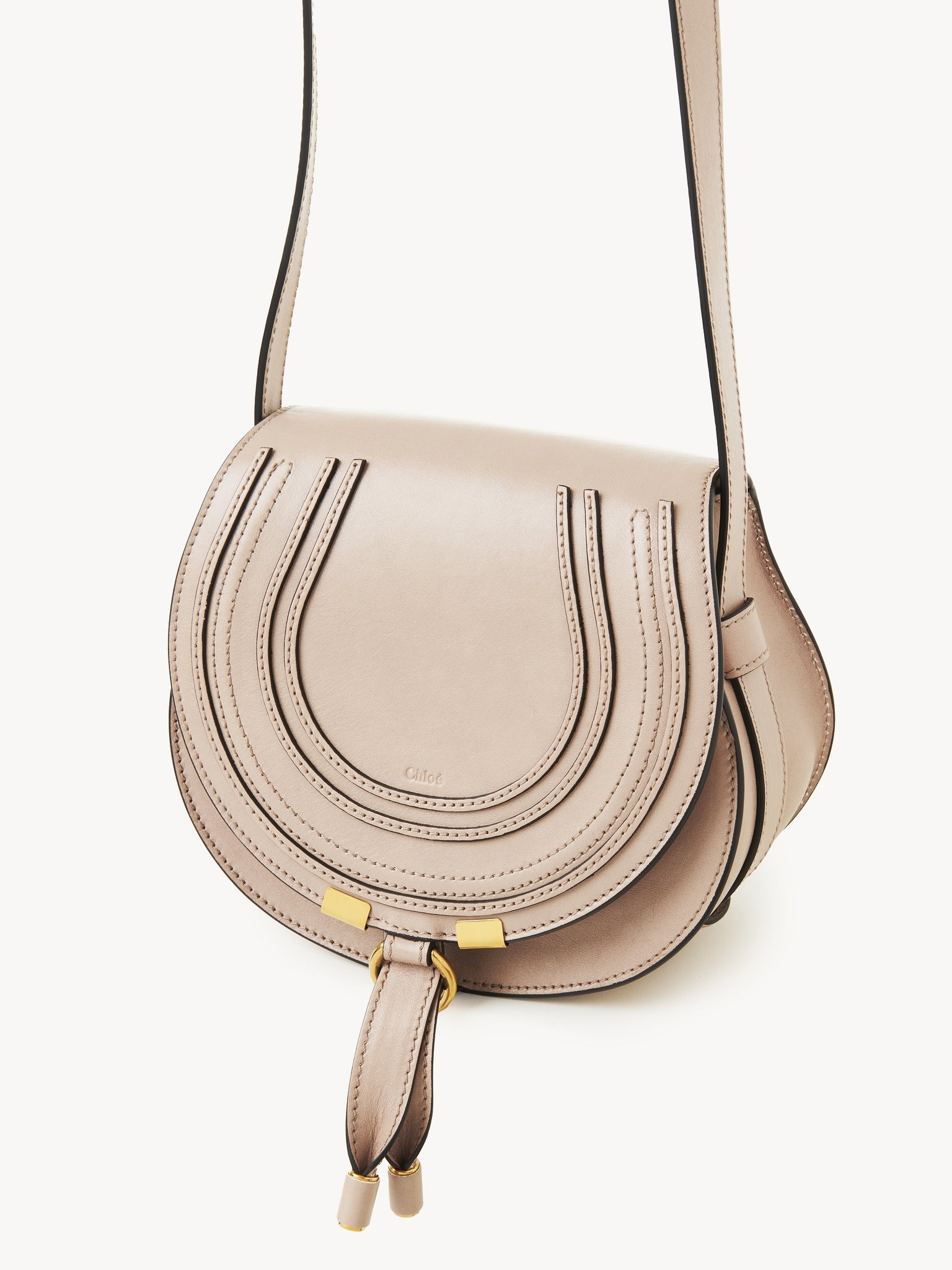 SMALL MARCIE SADDLE BAG IN SHINY LEATHER - 3