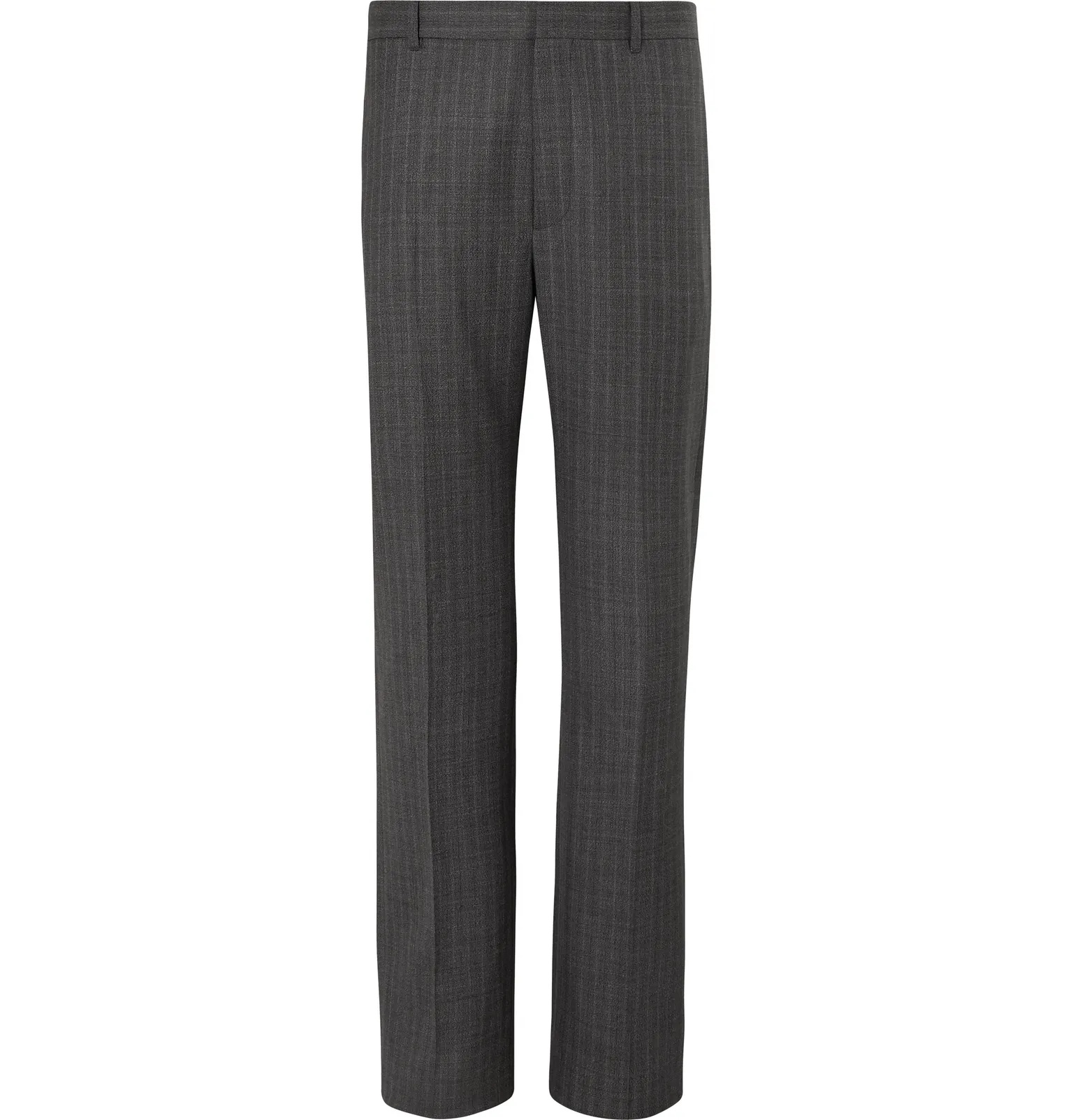 Wide-Leg Striped Virgin Wool Trousers - 1