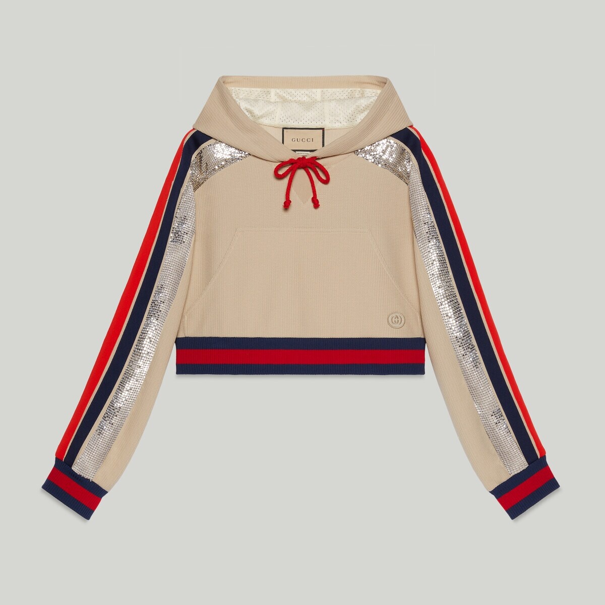 Jersey hooded top with Web detail - 1