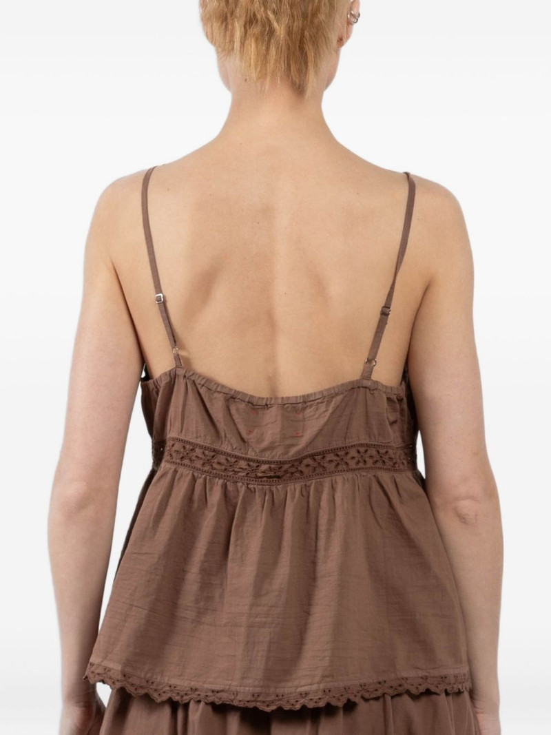 lace-trimmed sleeveless shirt 4