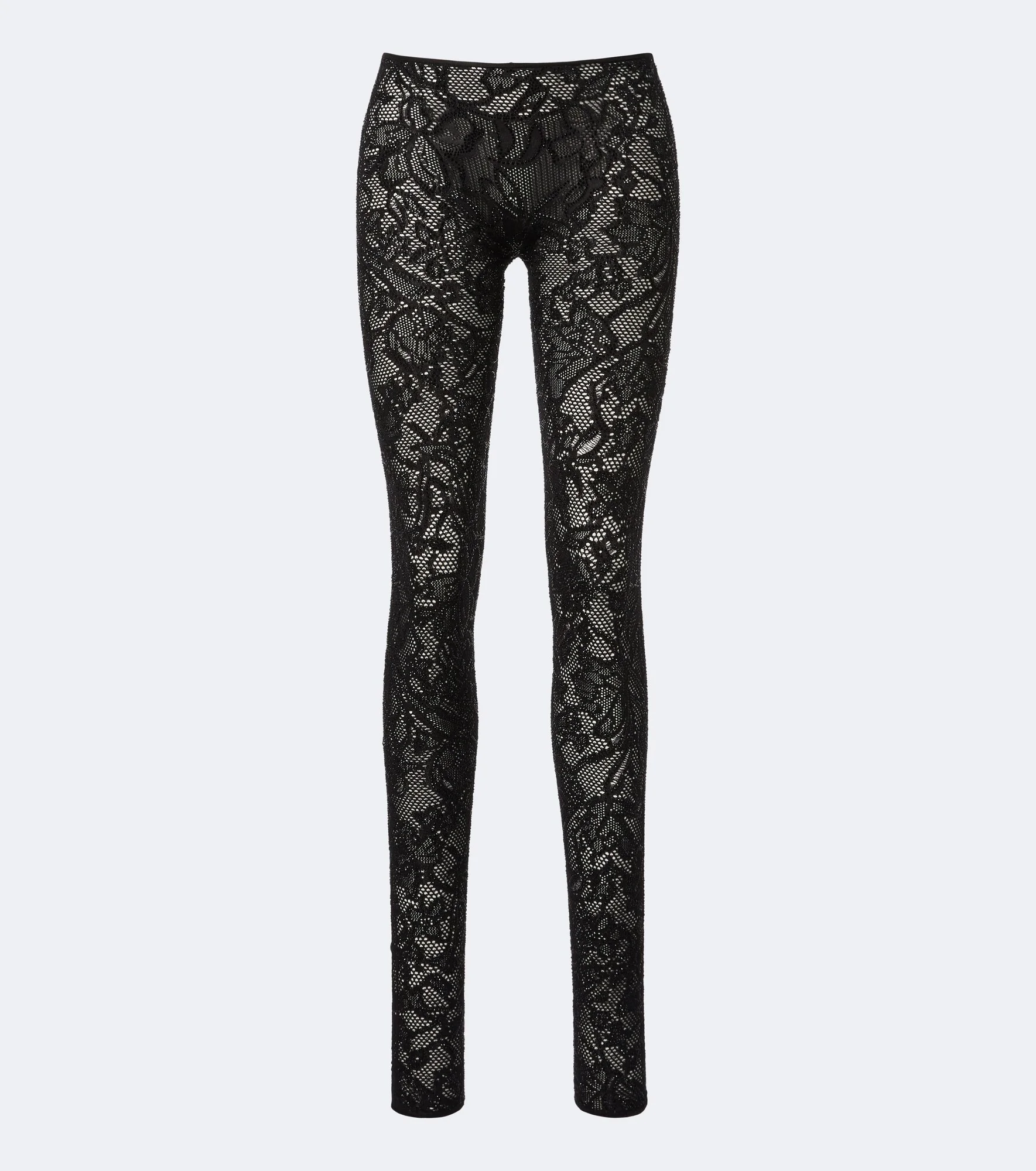 Embellished silk-blend lace leggings - 1