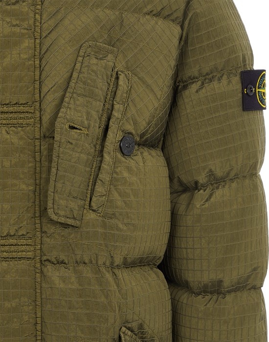 71432 MACRO RIPSTOP NYLON METAL IN ECONYL® REGENERATED NYLON DOWN-TC OLIVE GREEN - 5