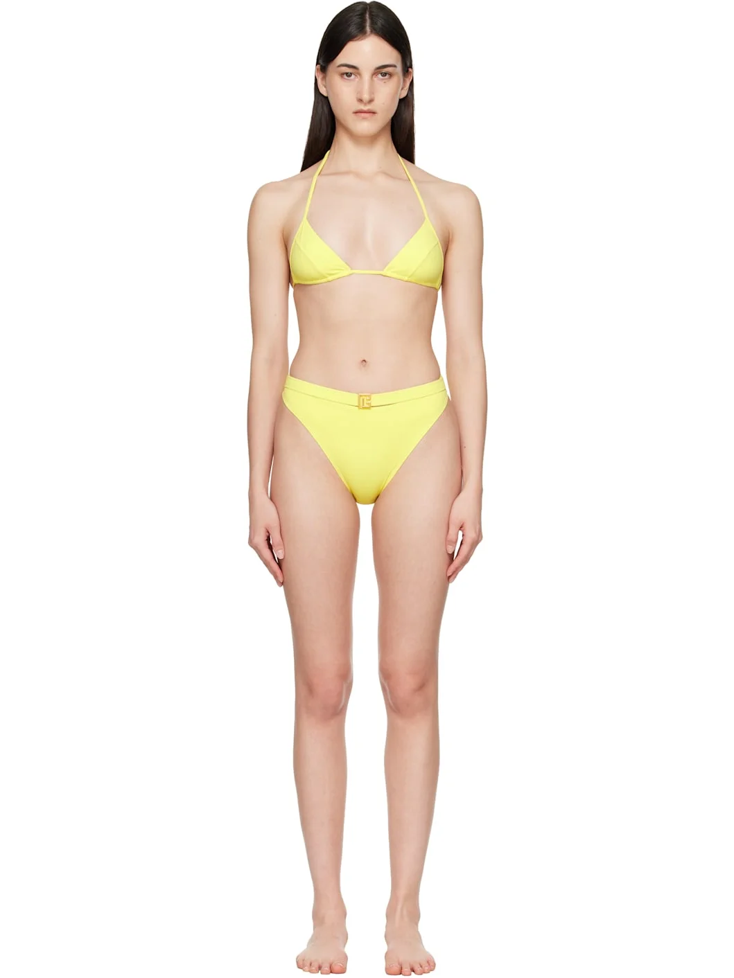 Yellow Triangle High Brief Bikini - 1
