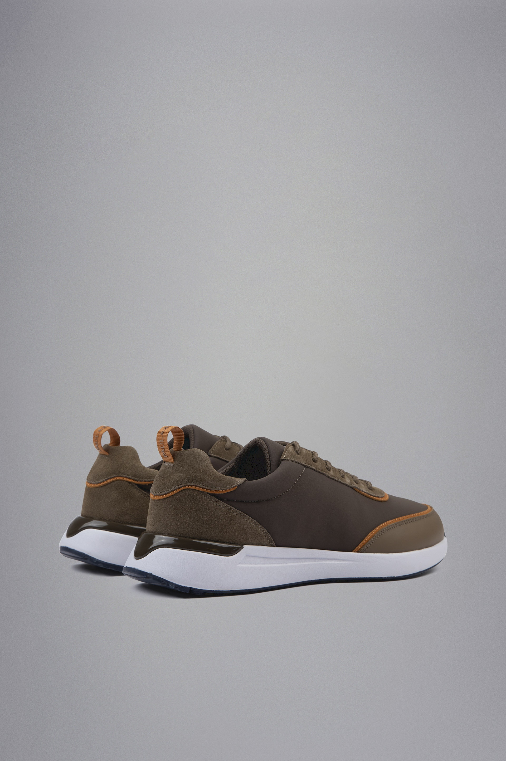 TECH FABRIC AND LEATHER HYBRID SNEAKERS - 3