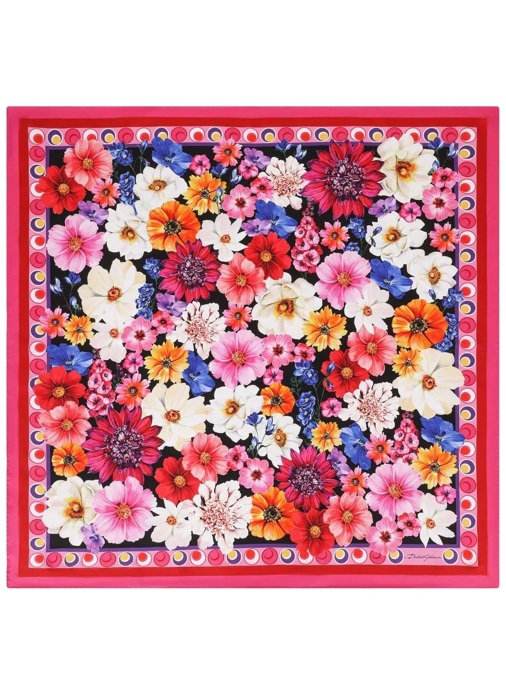 floral-print silk scarf - 1