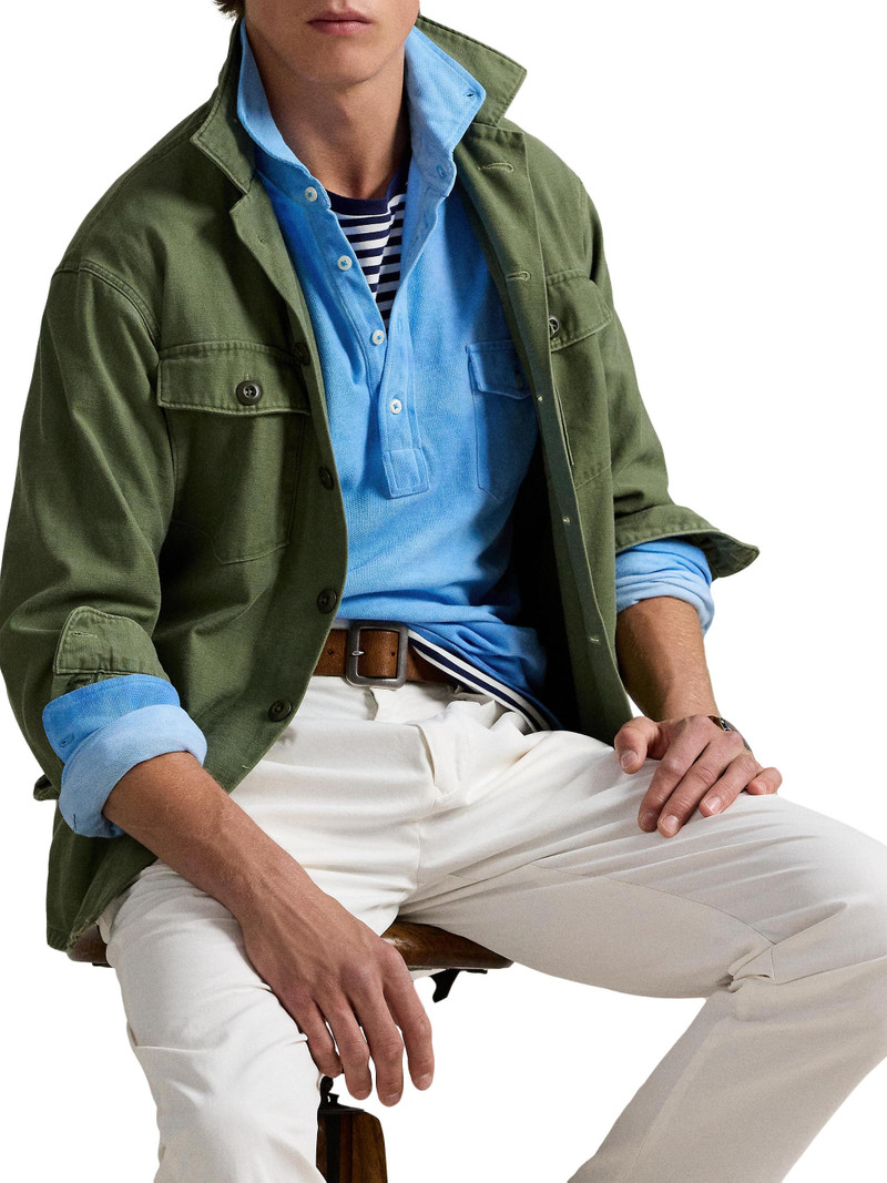 Men's Garment-Dyed Mesh Polo Shirt - Sky Blue 6