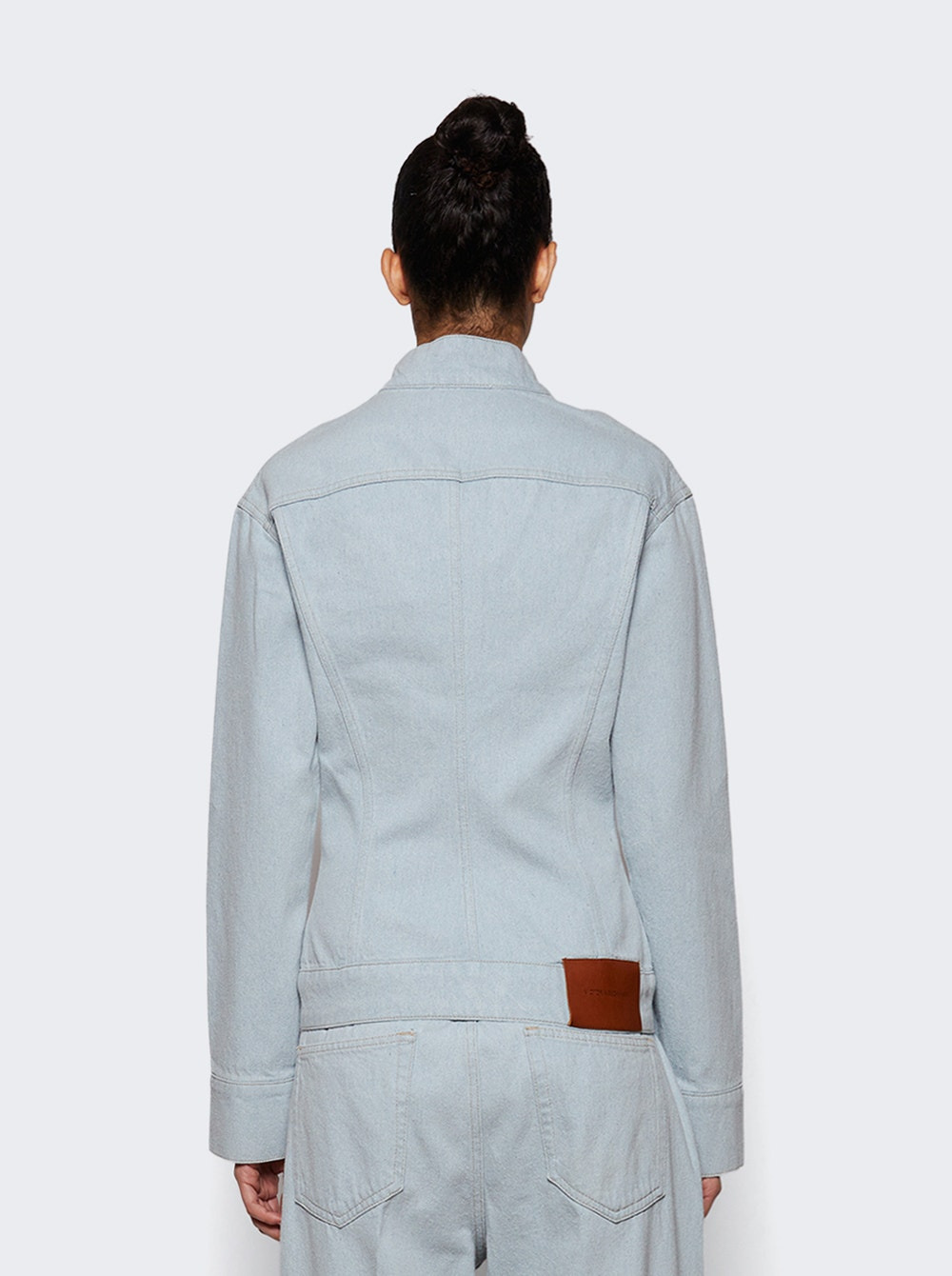 Sculptural Denim Jacket Light Blue - 4