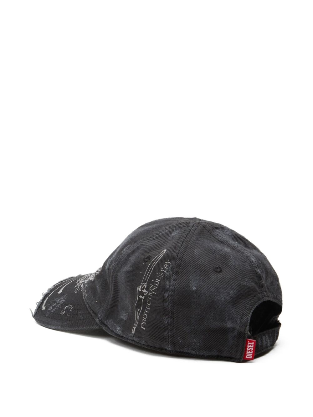 eagle-print distressed cap - 2