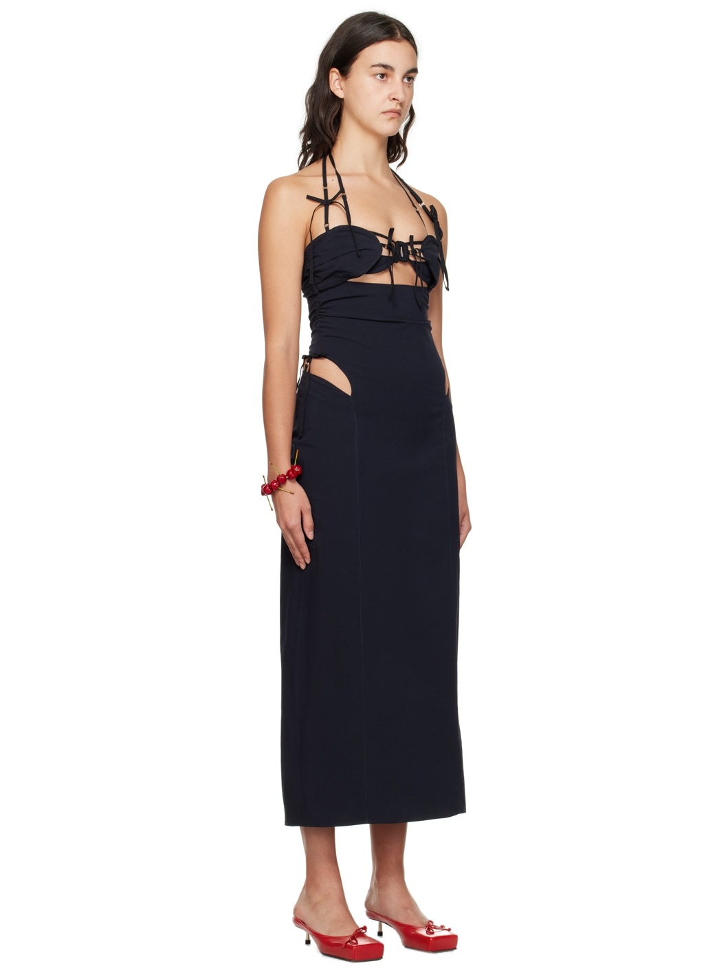 JACQUEMUS Navy Le Chouchou 'La Robe Ruban' Maxi Dress