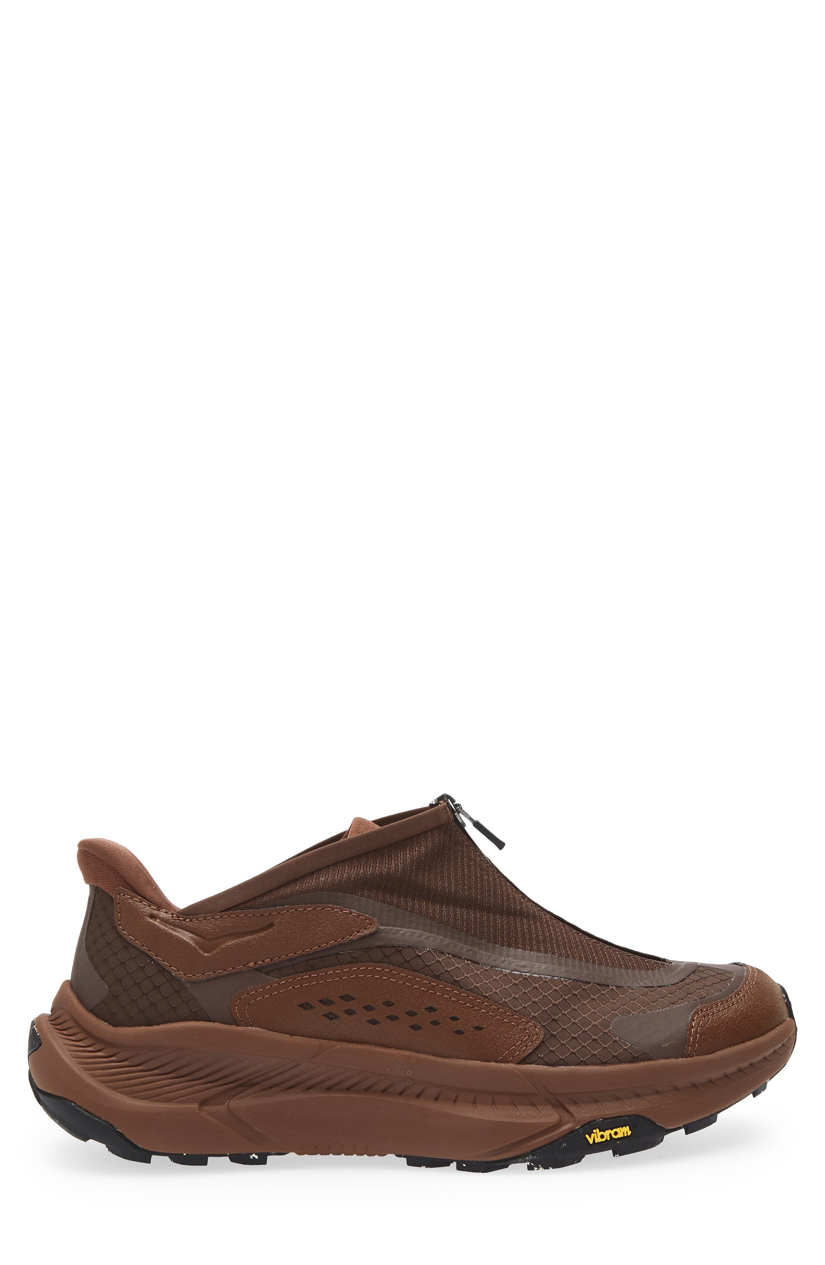 HOKA Gender Inclusive Project Transport Zip Sneaker in Mineral Brown /Walnut at Nordstrom - 3