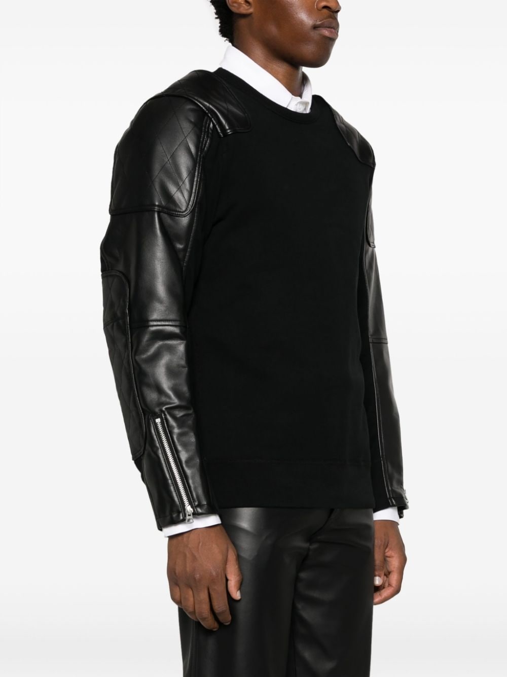 panelled cotton sweatshirt - 3