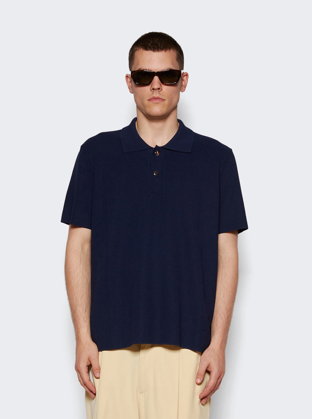 Le Polo Maille Oversized Shirt Navy - 3