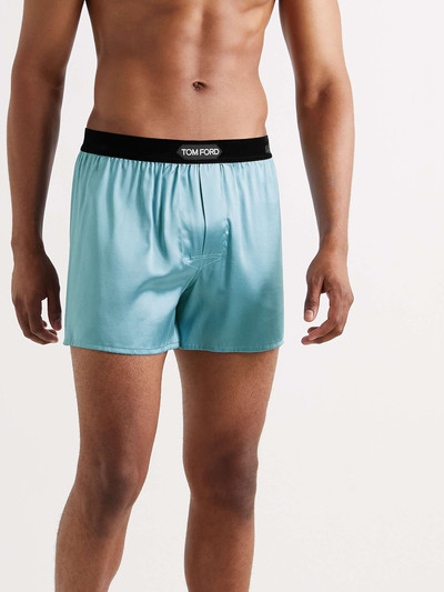 TOM FORD Velvet-Trimmed Stretch-Silk Satin Boxer Briefs outlook