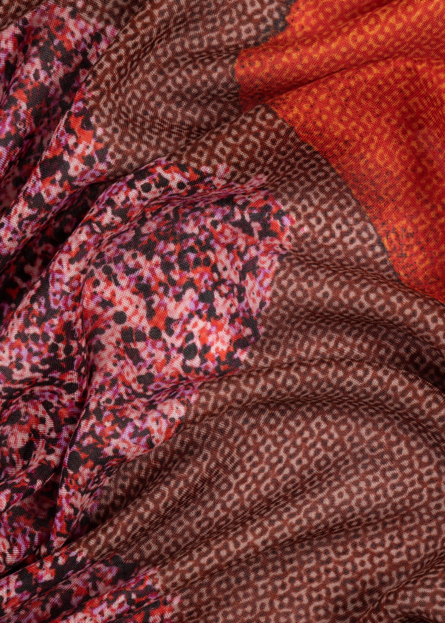 Orange 'Rug Print' Scarf - 4