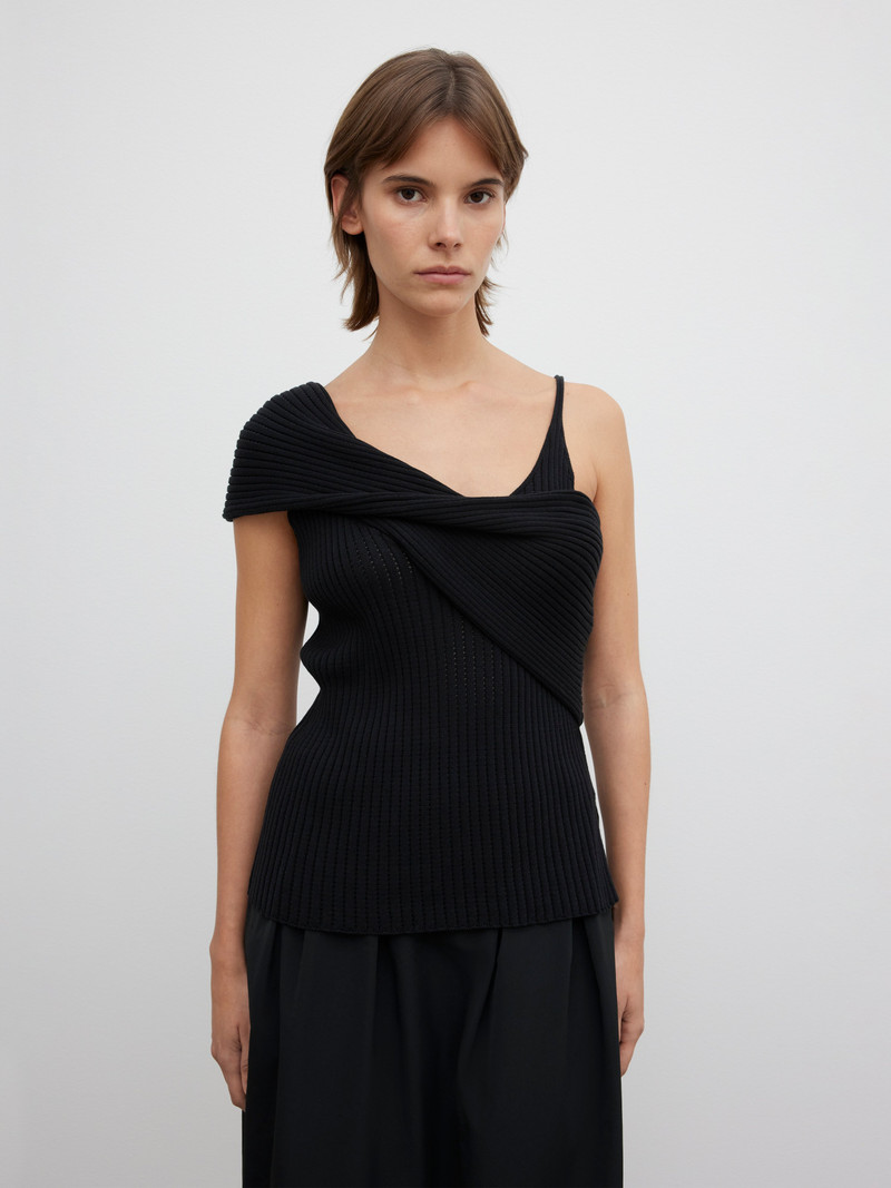 House of Dagmar Draped knit top outlook