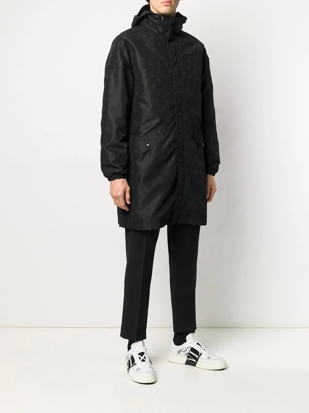 buckle-detail mid-length parka - 3