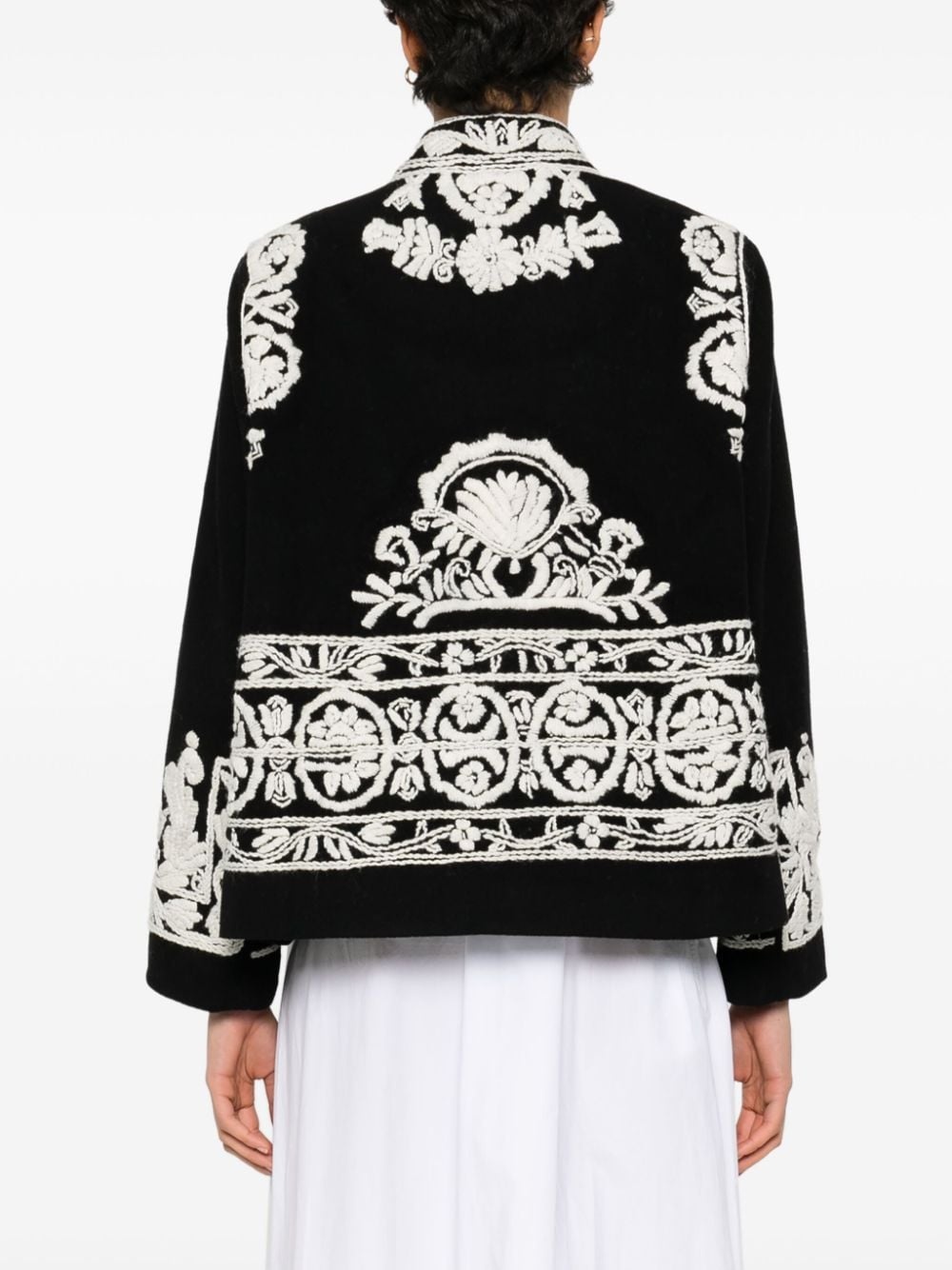 Estate embroidered wool silk jacket - 4