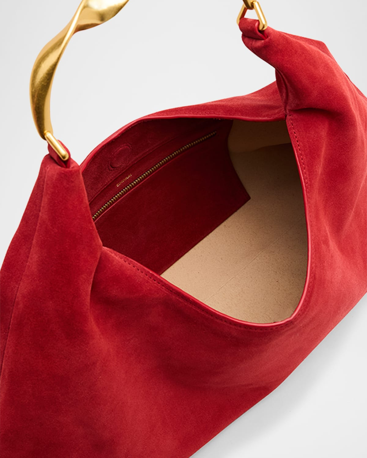 Nixi Suede Twist-Handle Hobo Bag - 4