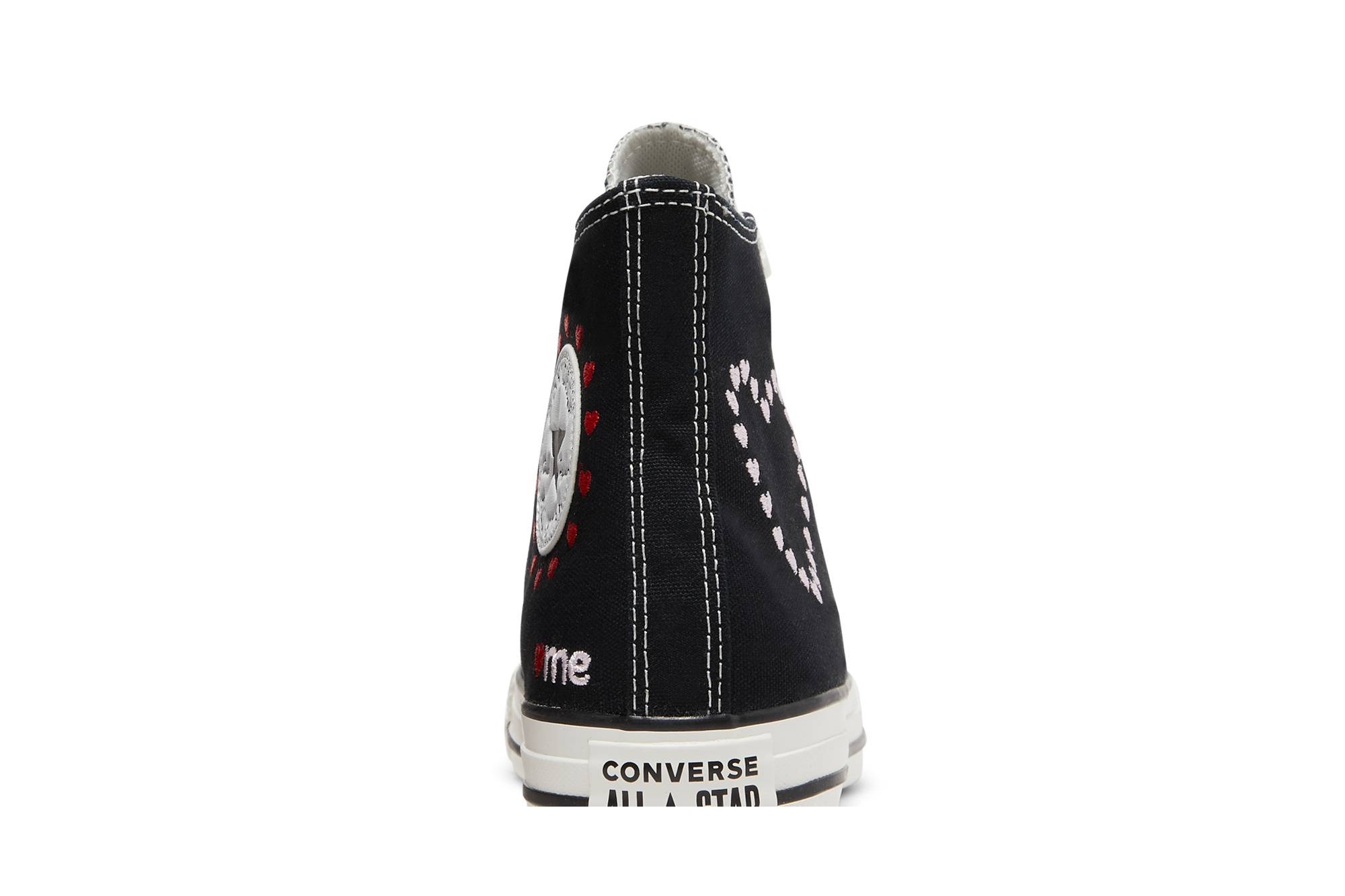 Wmns Chuck Taylor All Star High 'Embroidered Hearts - Black' - 7