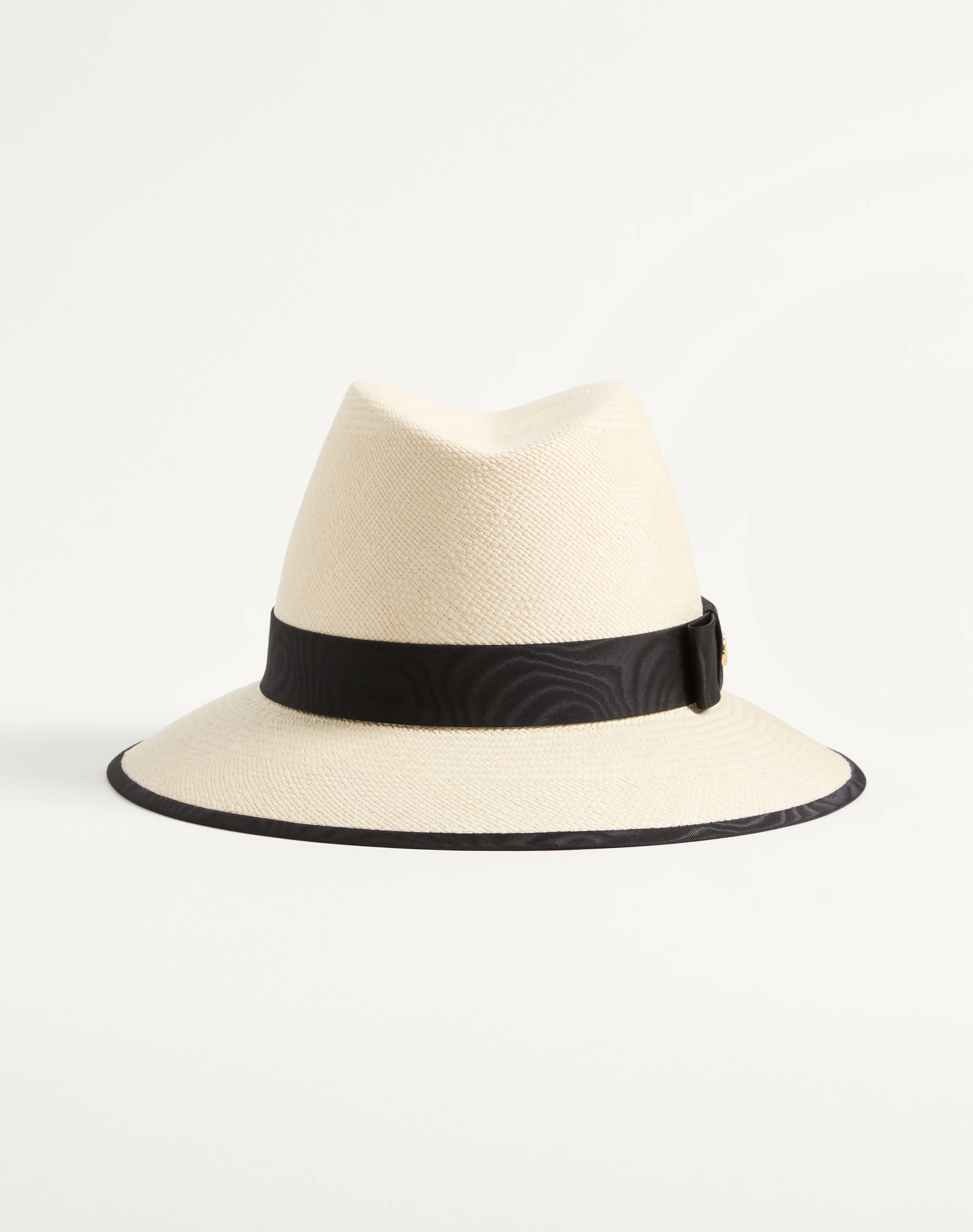 VLOGO SIGNATURE STRAW HAT WITH MOIRÉ RIBBON - 1