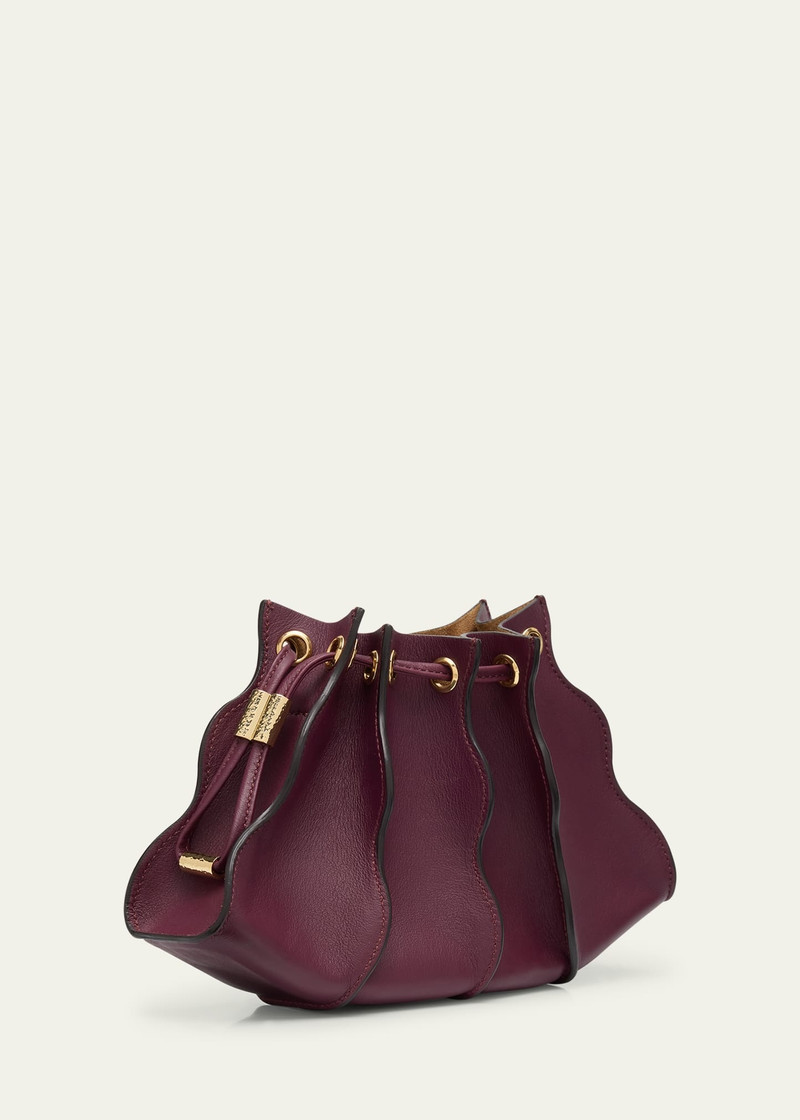 ULLA JOHNSON Adria Mini Pleated Wave Leather Crossbody Bag outlook