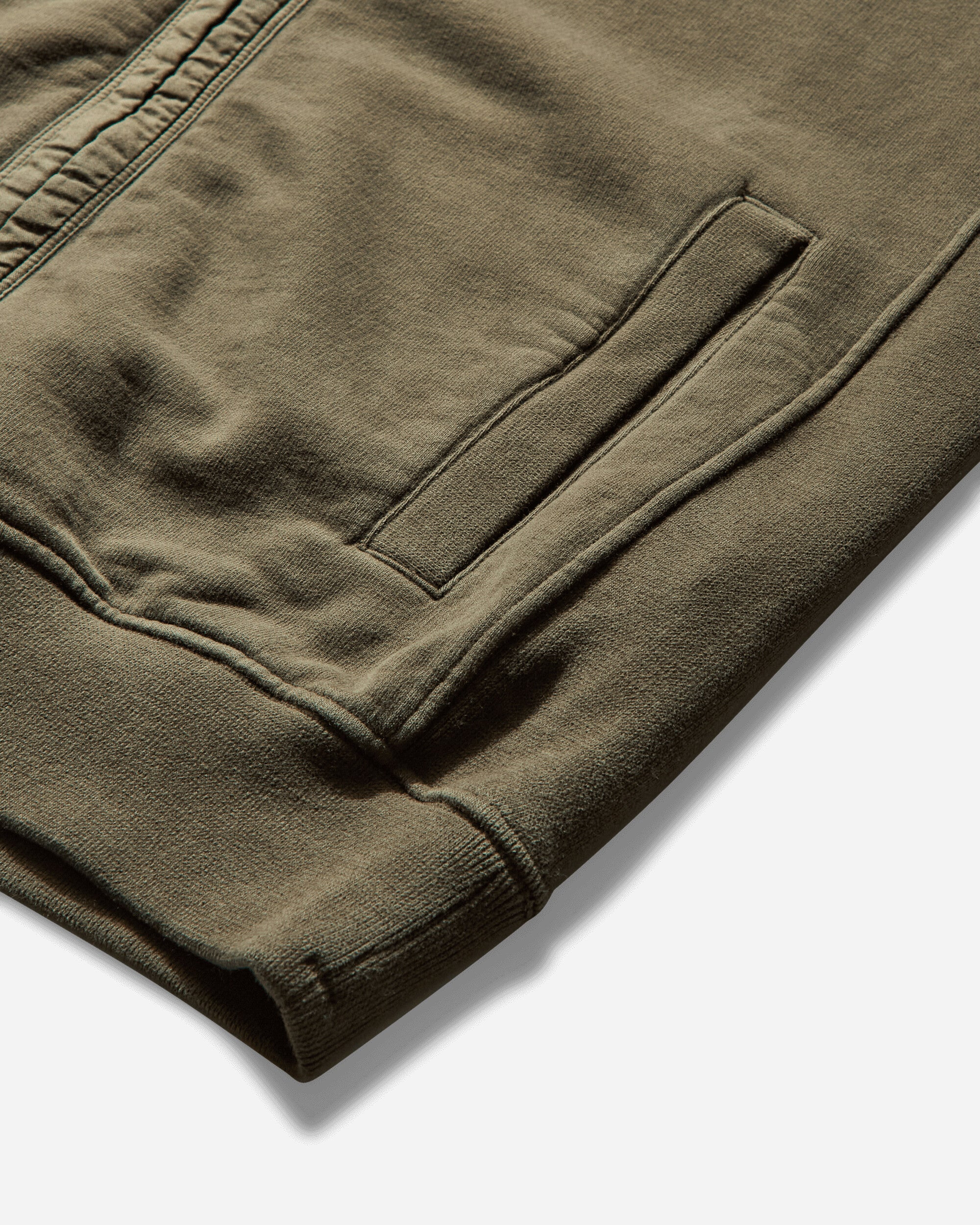 Men's Garment Dyed Zip Hoodie Green - 4