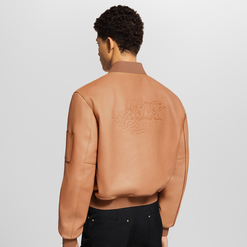 Natural Leather Varsity Blouson 4