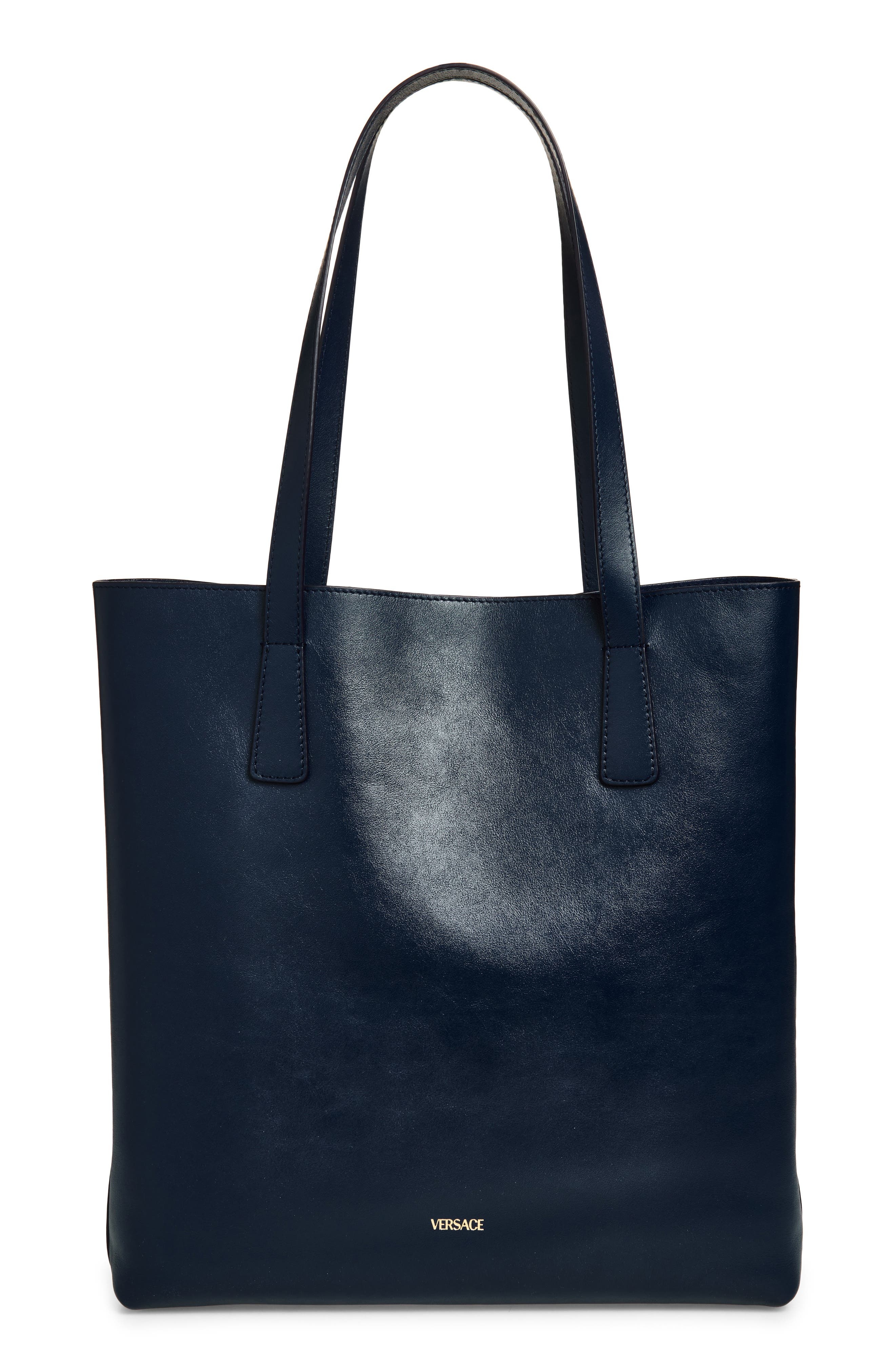 Versace Medusa Leather Tote Bag in Midnight Blue-Versace Gold at Nordstrom - 3