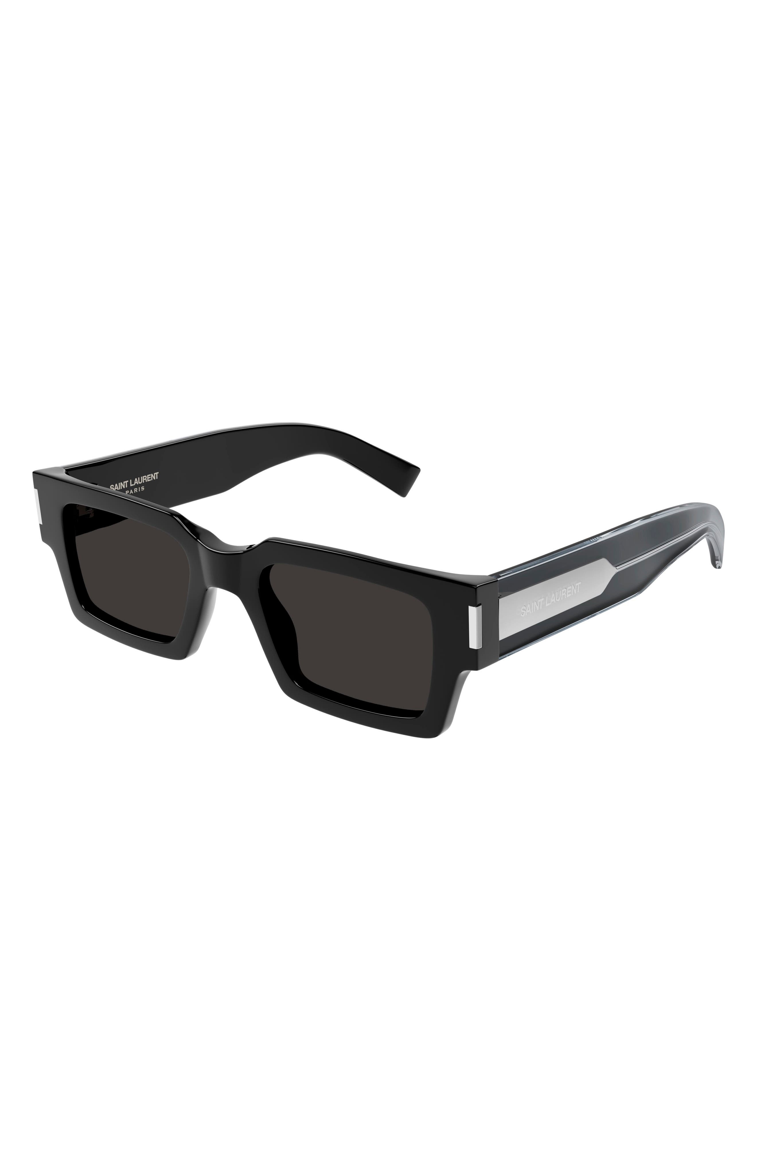 Saint Laurent 50mm Rectangular Sunglasses in Black at Nordstrom - 1