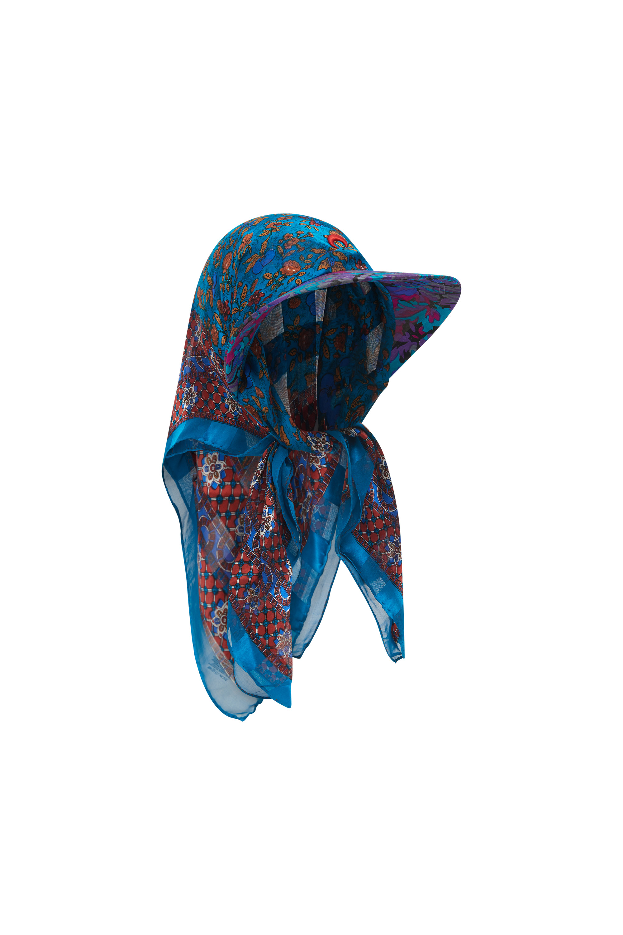 Regenerated Silk Scarves Veiled Cap - 8