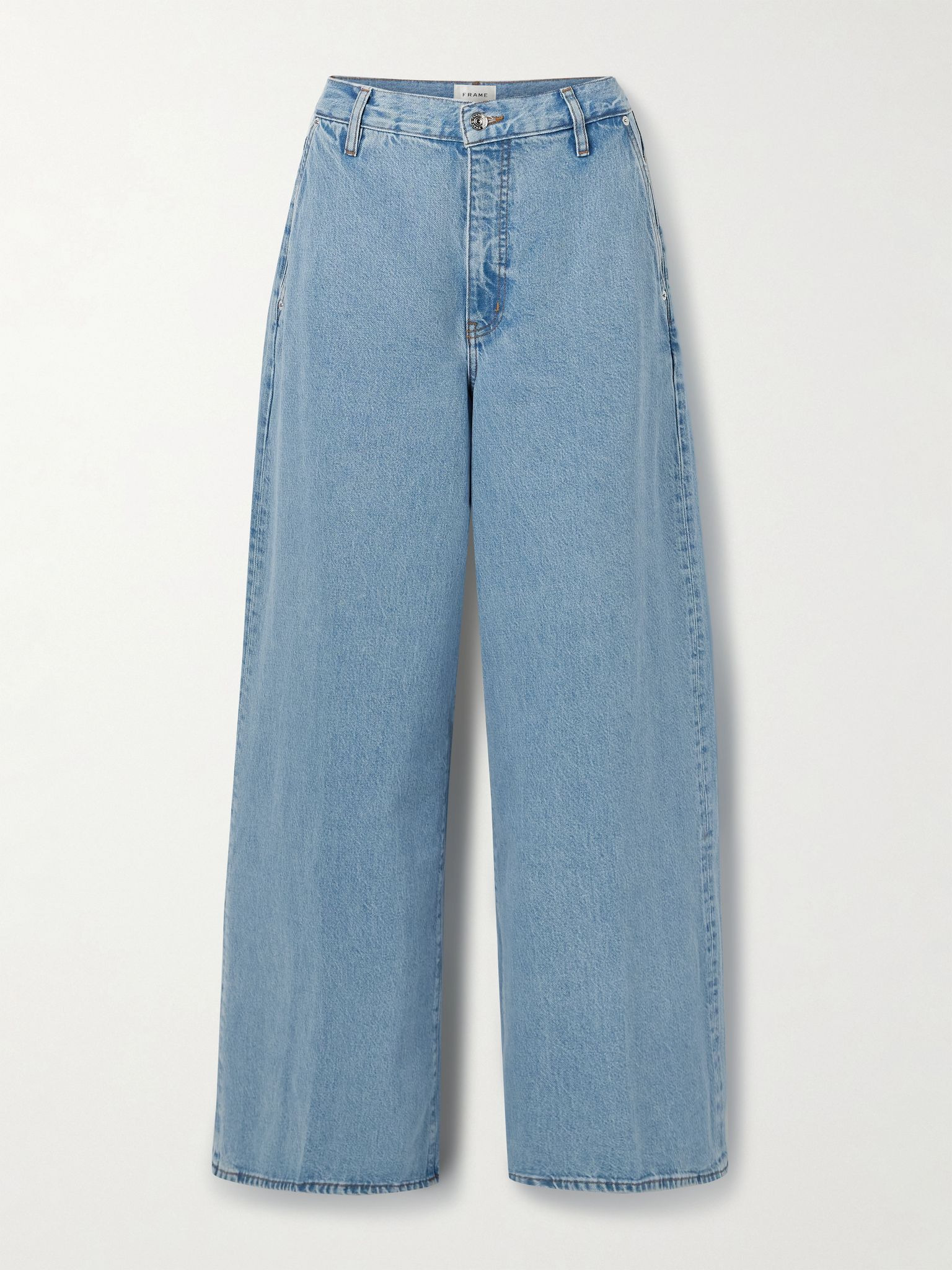 The Drape mid-rise wide-leg organic jeans Light denim - 1