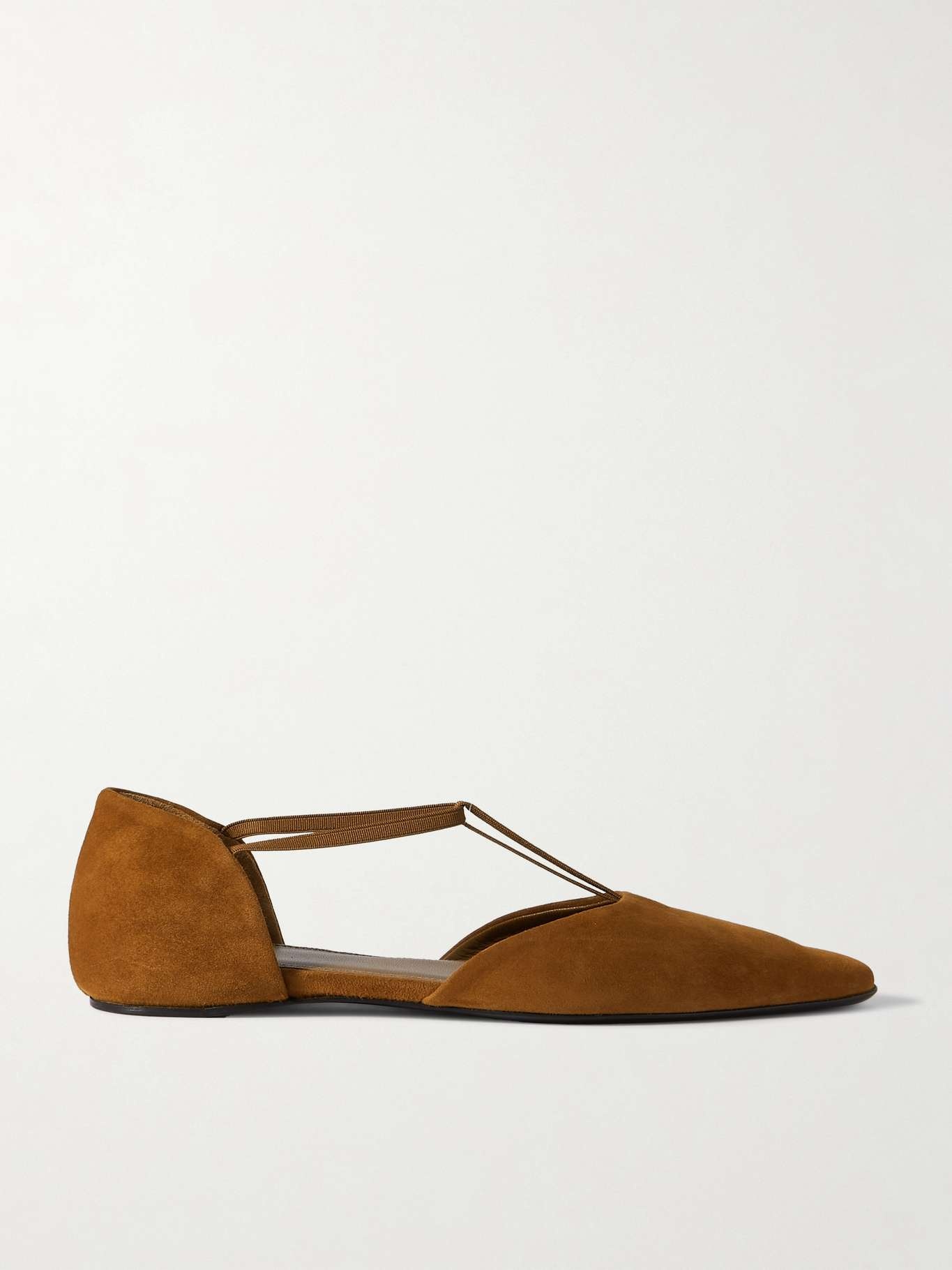 + NET SUSTAIN T-strap suede point-toe flats - 1