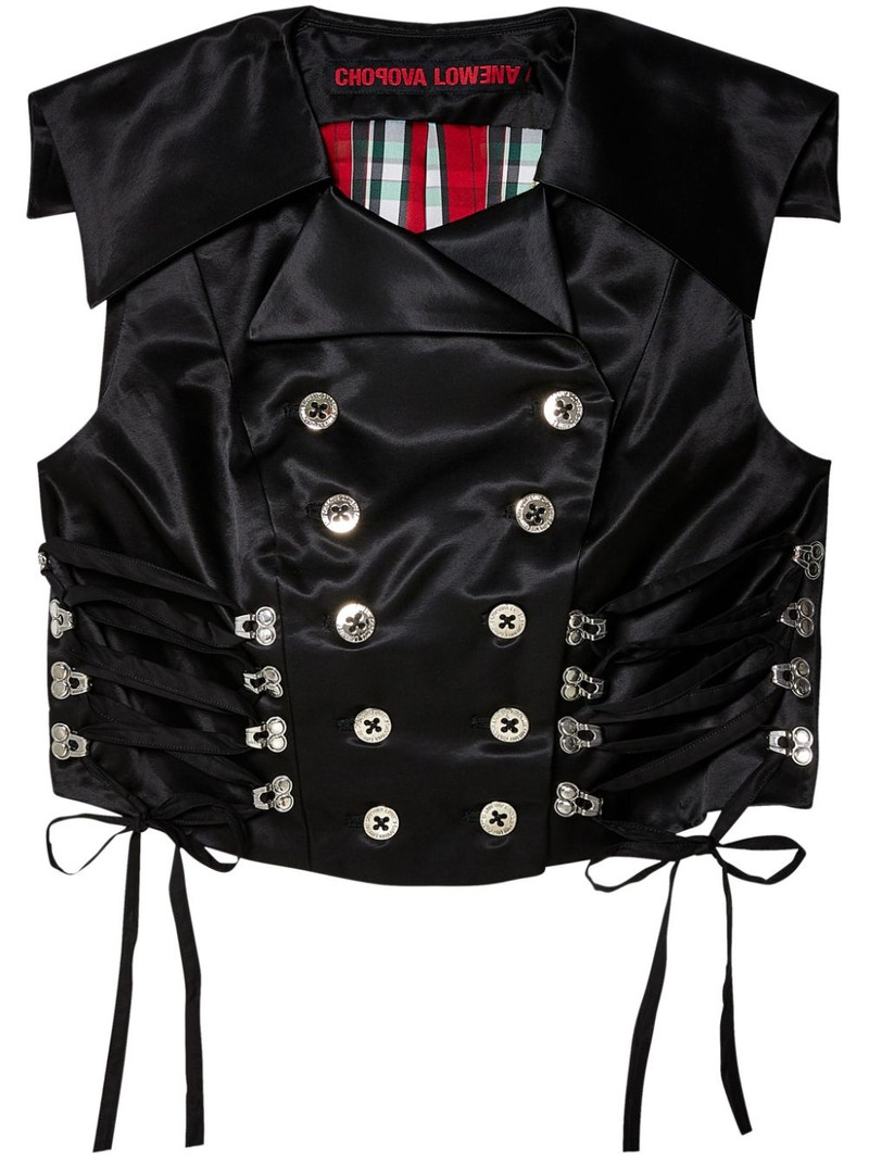 satin-finish lace-up waistcoat 1