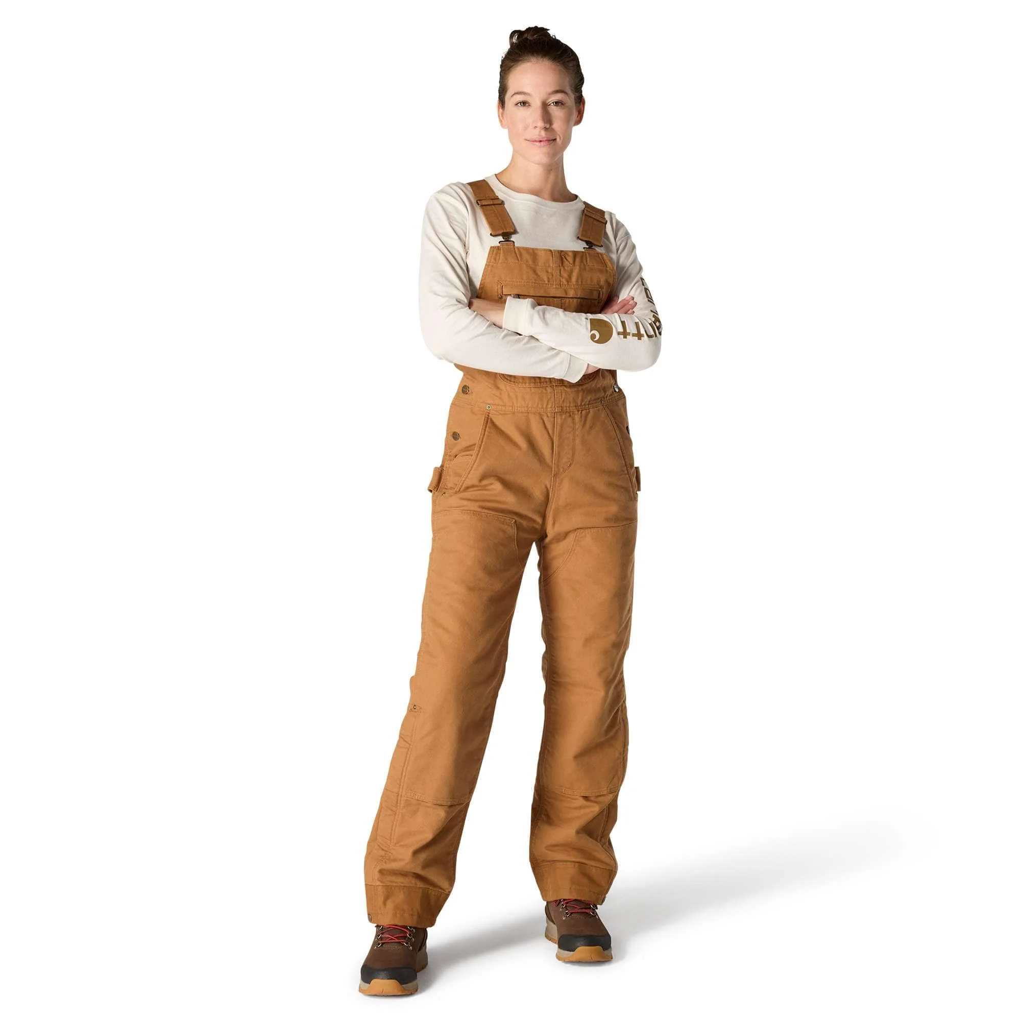 Women's Washed Duck Insulated Bib Overall - 1