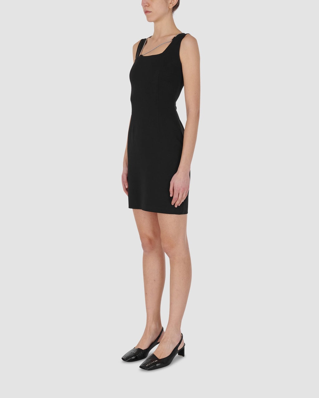 SLEEVELESS CHAIN COLLAR DRESS - 3