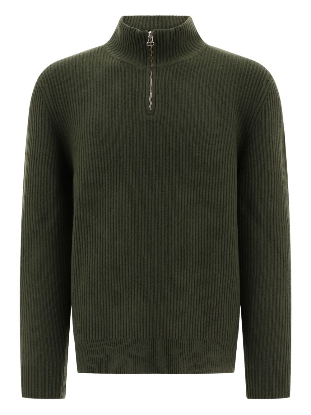 ribbed zip-neck sweater - 1