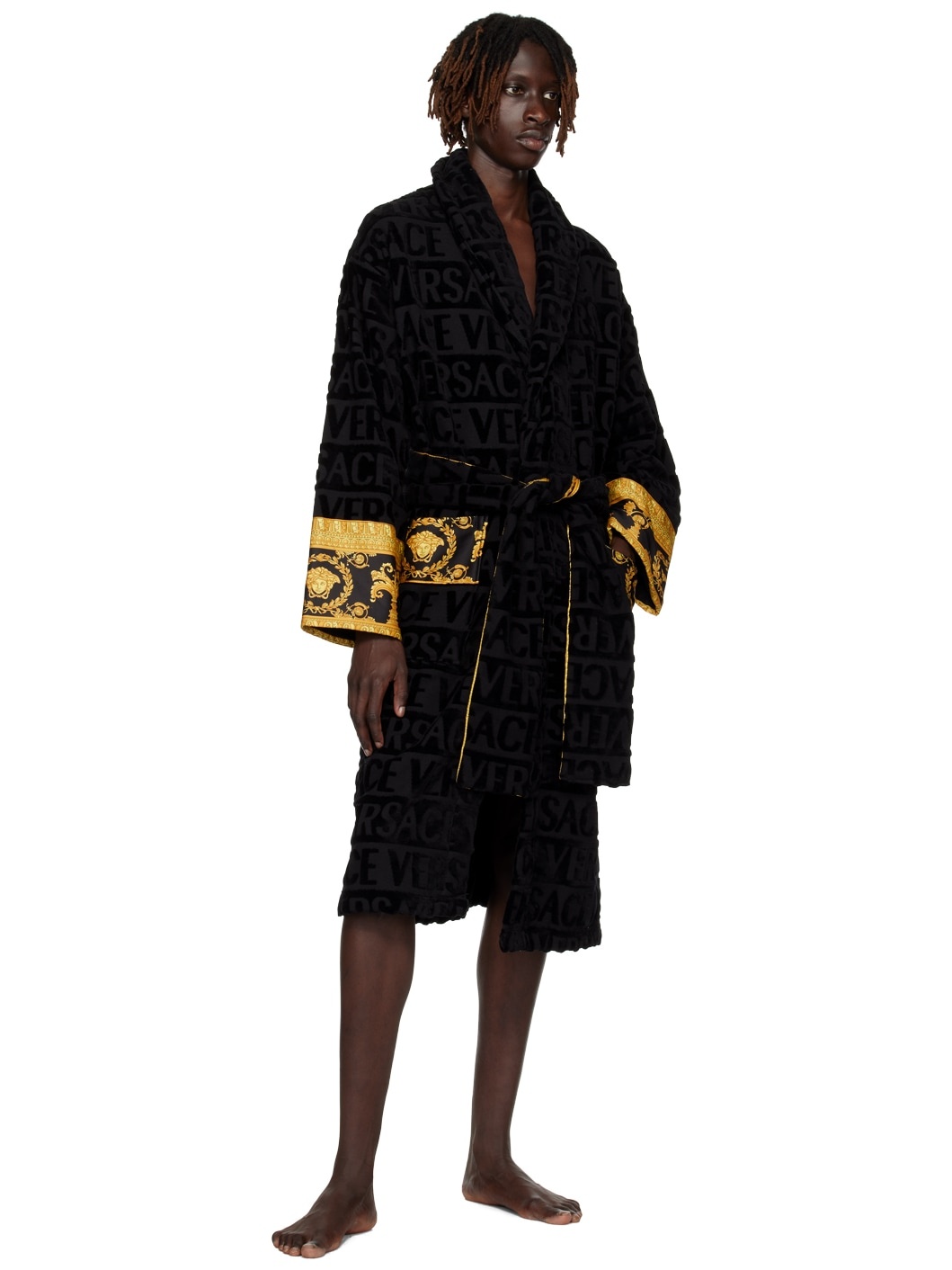 Black 'I Heart Baroque' Robe - 4